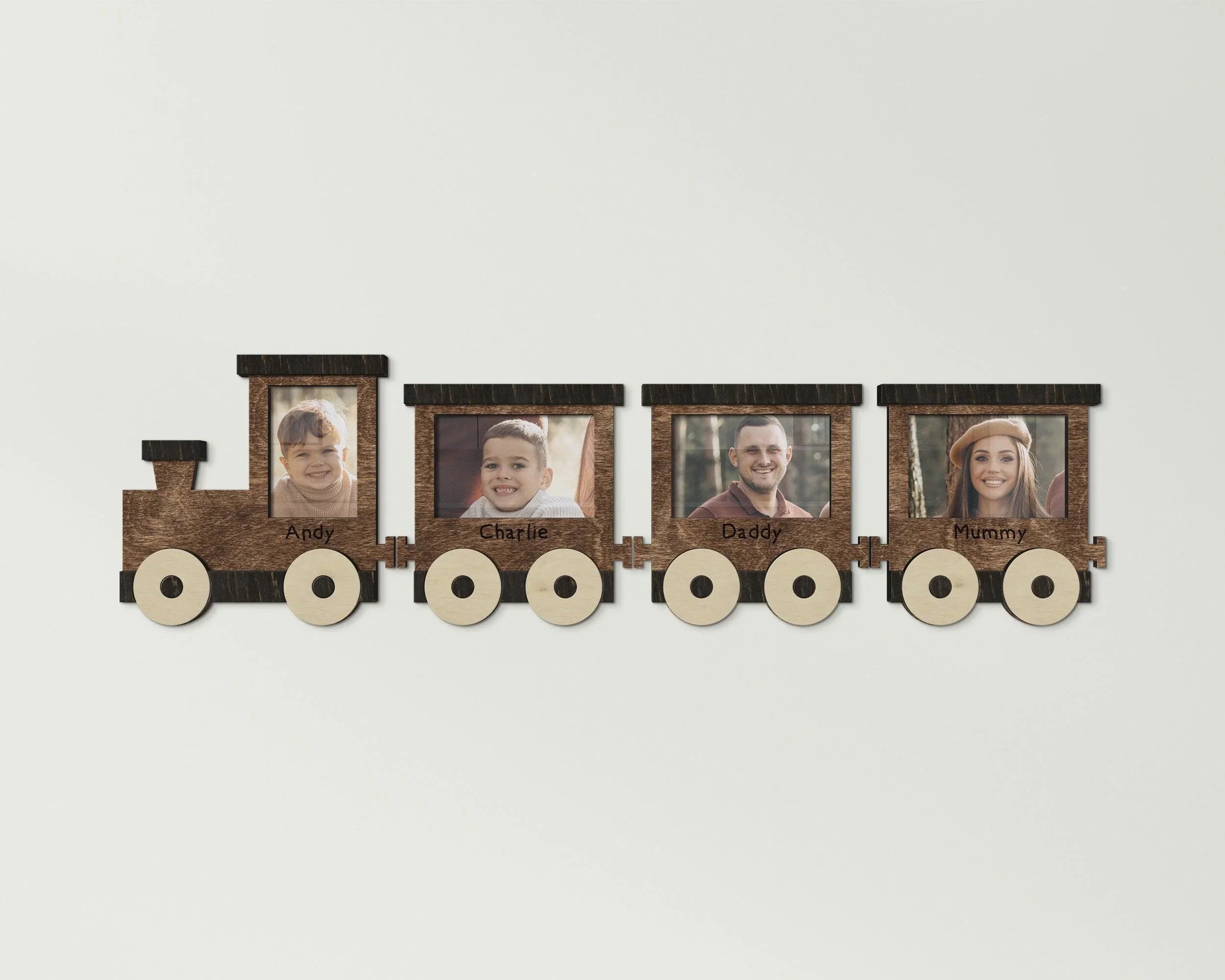 Wooden Train Picture Frame | First Birthday Gift - The Frame Depot