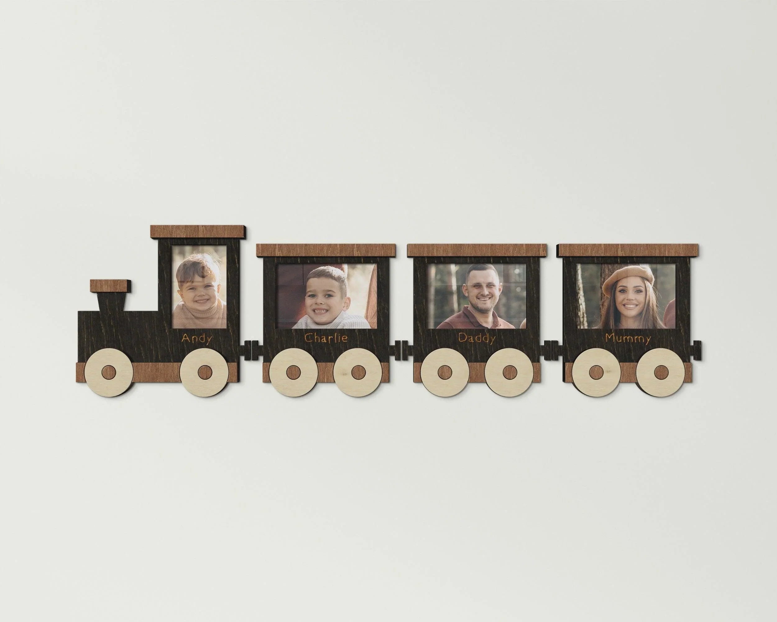 Wooden Train Picture Frame | First Birthday Gift - The Frame Depot