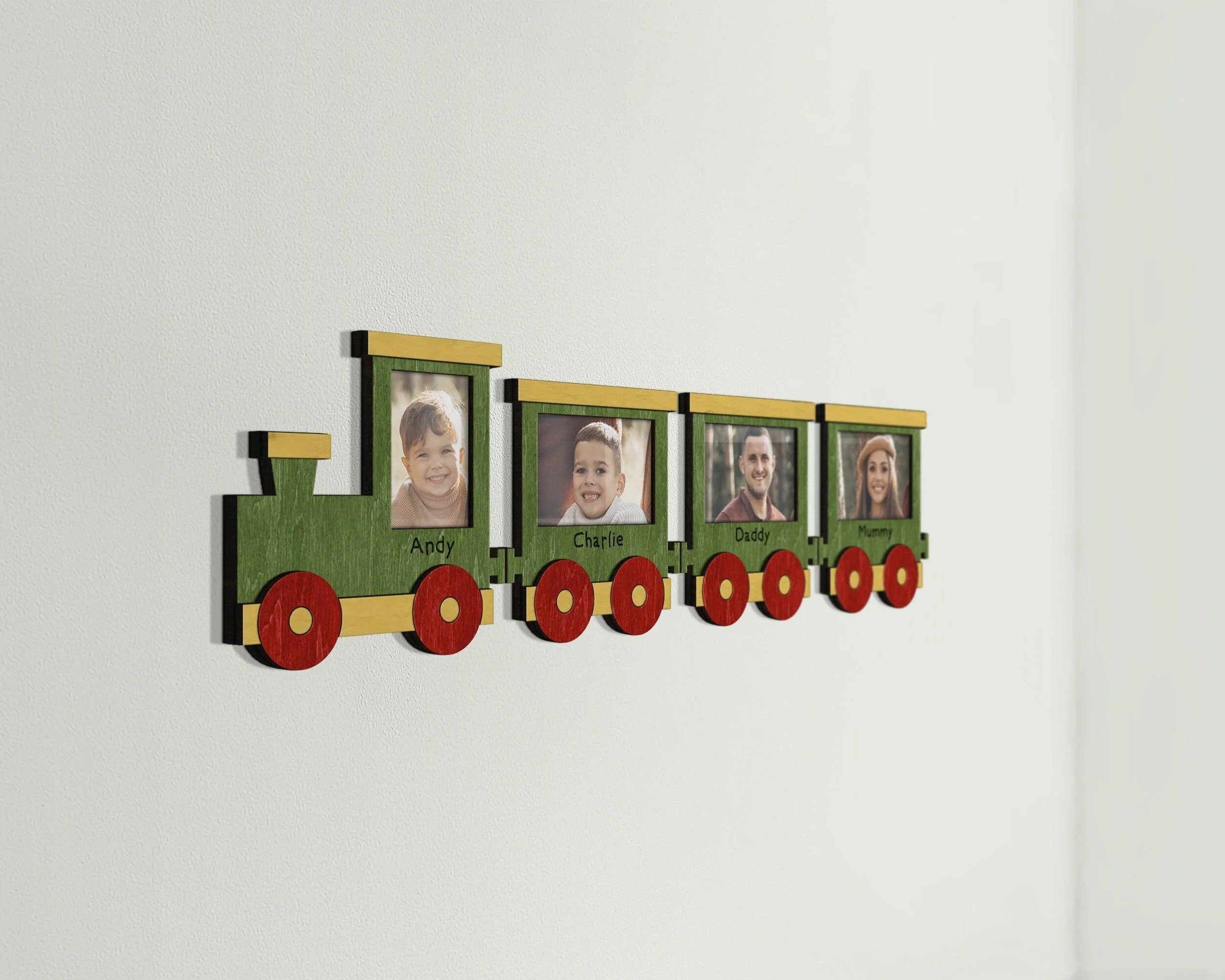 Wooden Train Picture Frame | First Birthday Gift - The Frame Depot