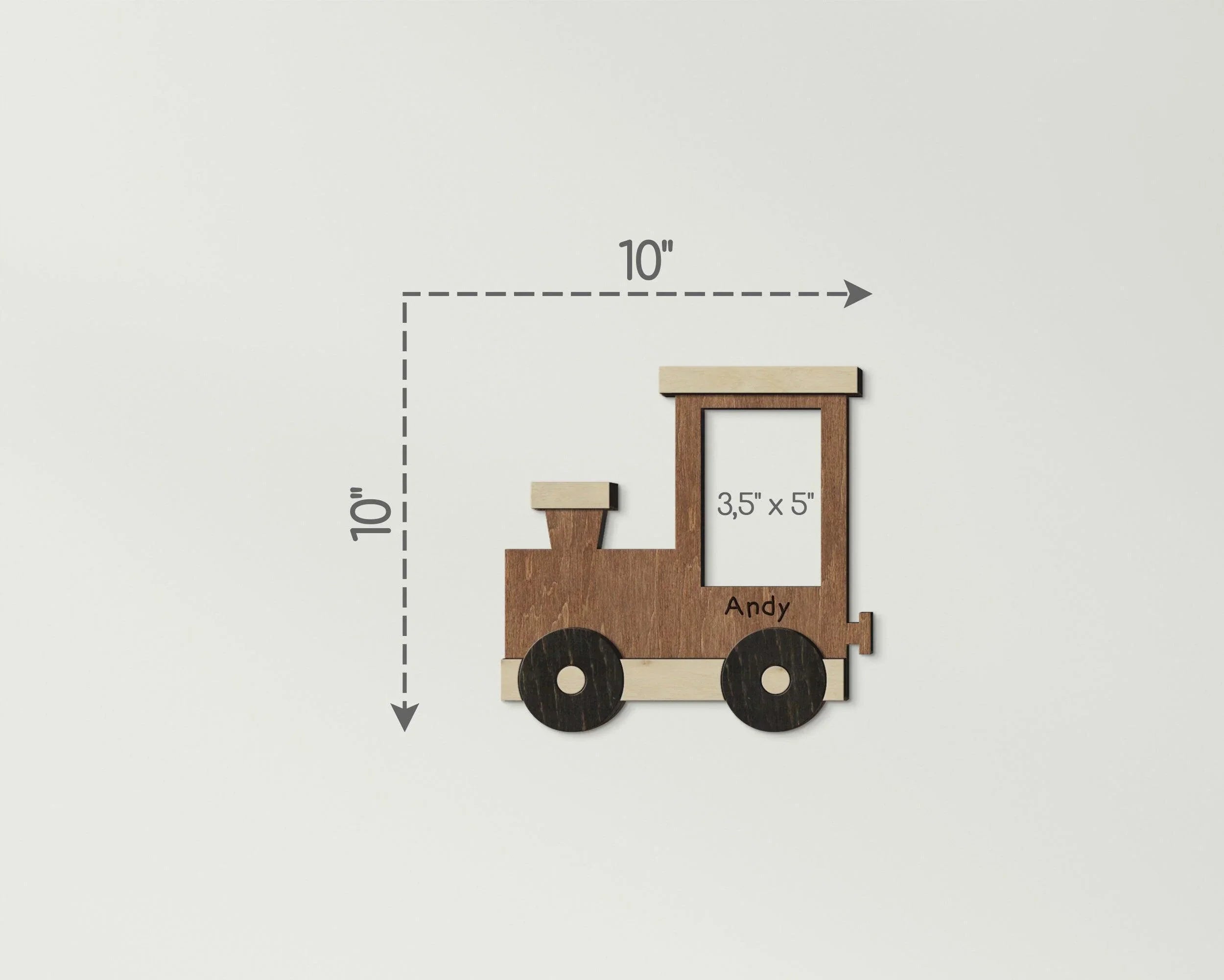 Wooden Train Picture Frame | First Birthday Gift - The Frame Depot