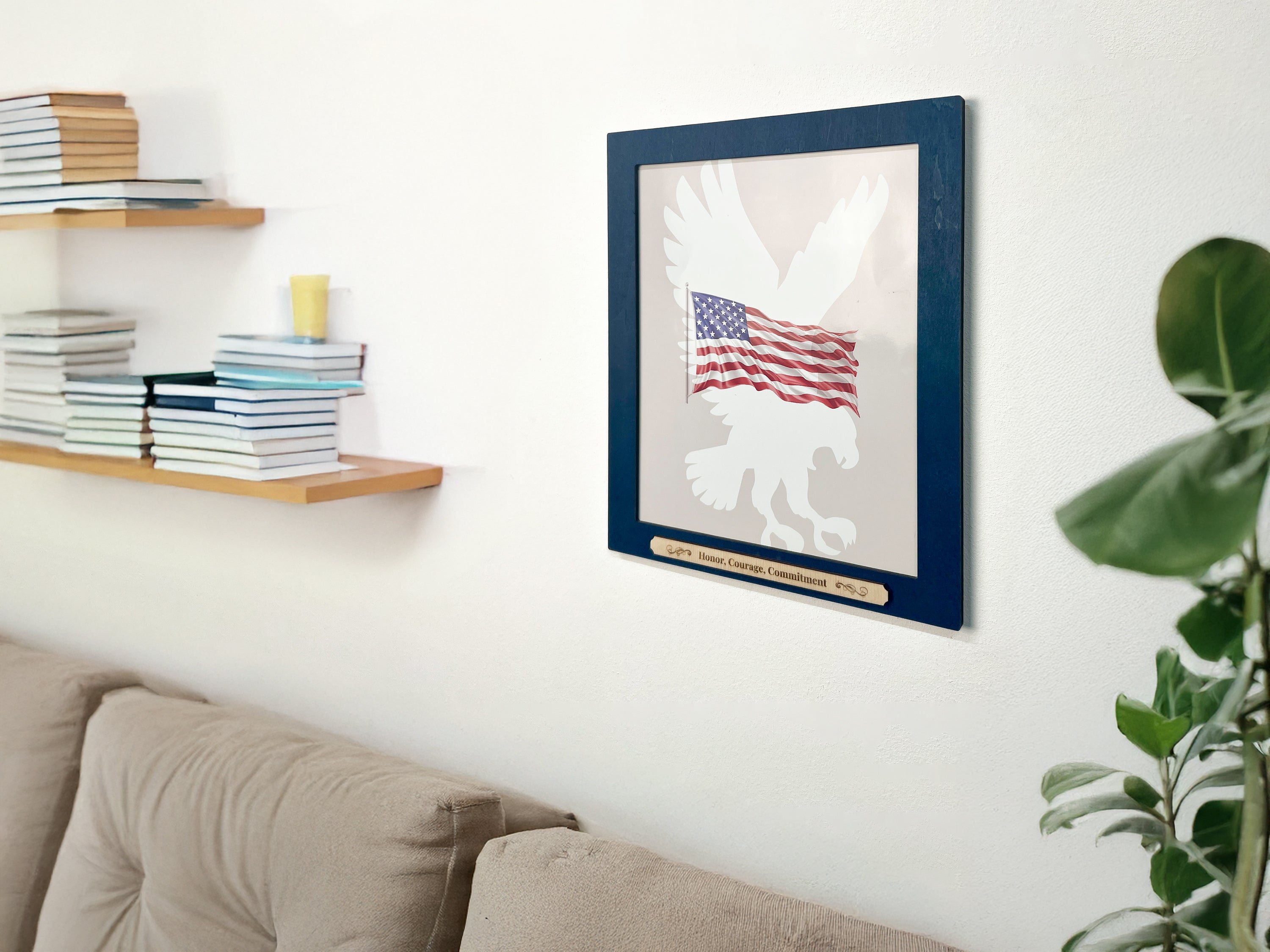 Frame with USA Flag Poster - New US Citizen Gift
