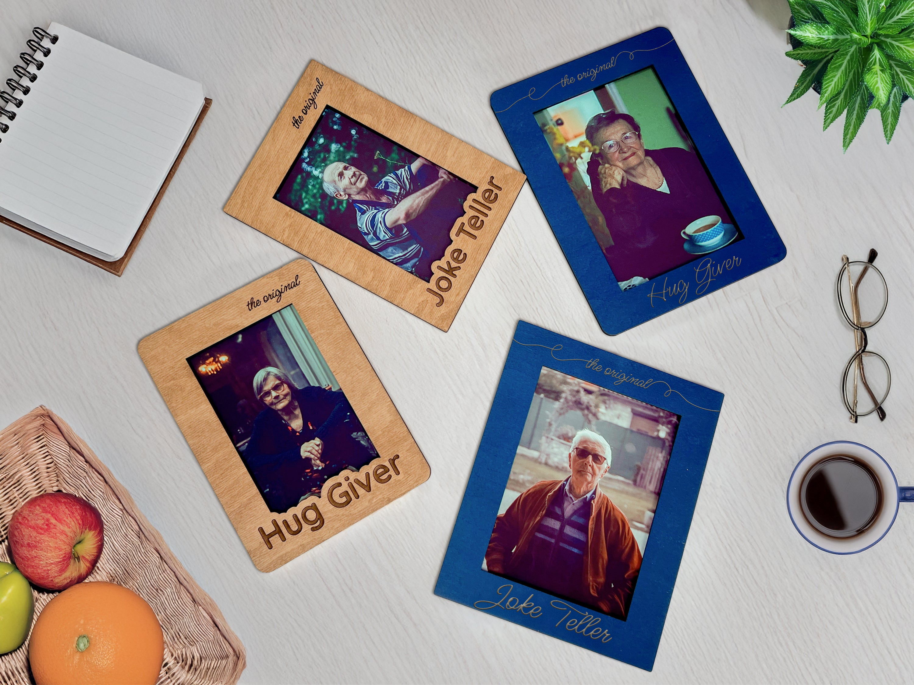 Engraved Picture Frame Set for Grandma & Grandpa: Custom Grandparent Gift