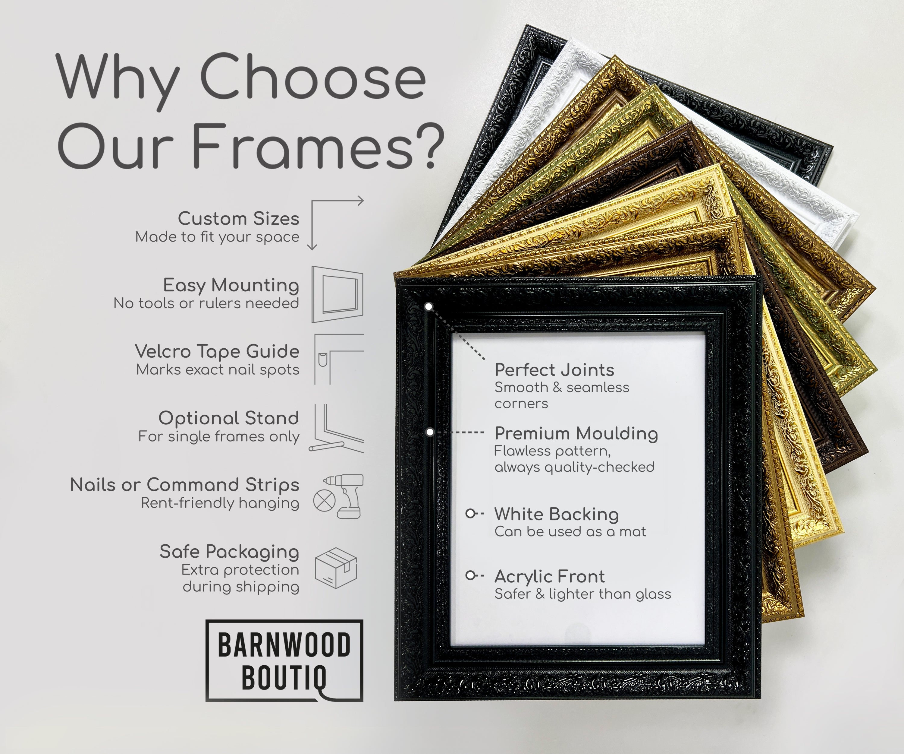 Wide Ornate Vintage Picture Frames