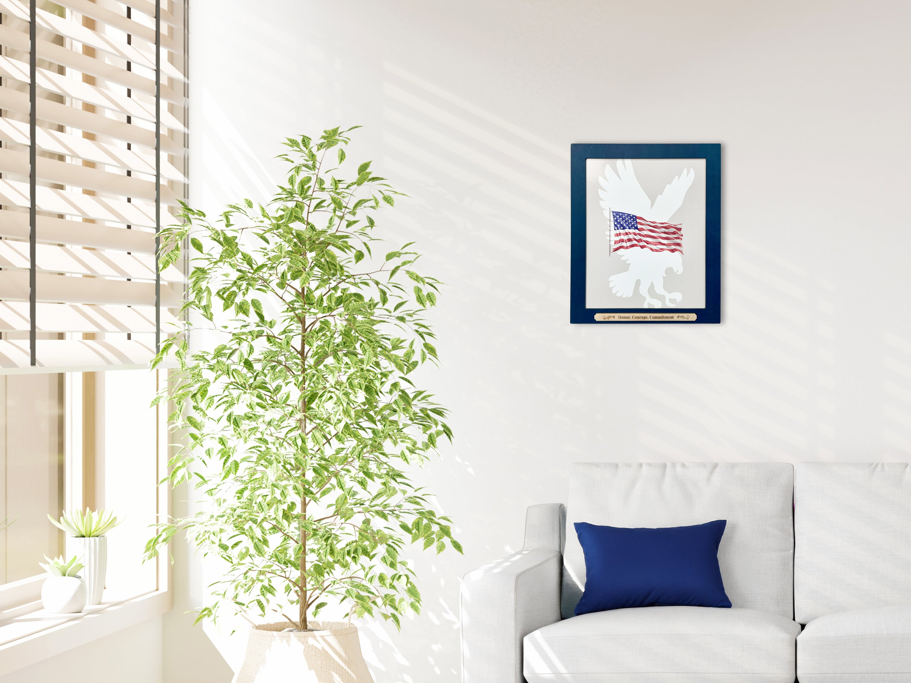 Frame with USA Flag Poster - New US Citizen Gift