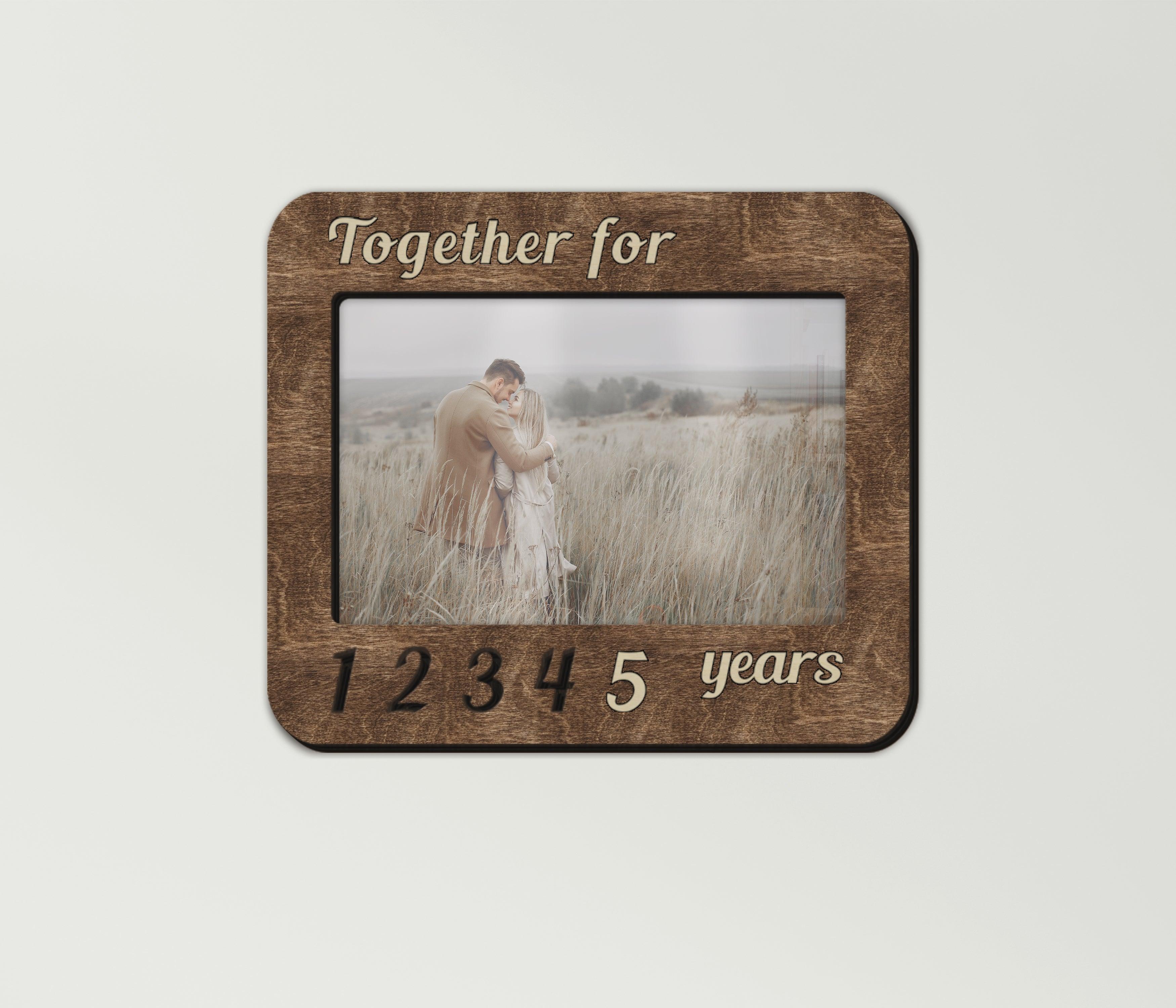 Couple Milestone Photo Frame | Together for 5 years - The Frame Depot
