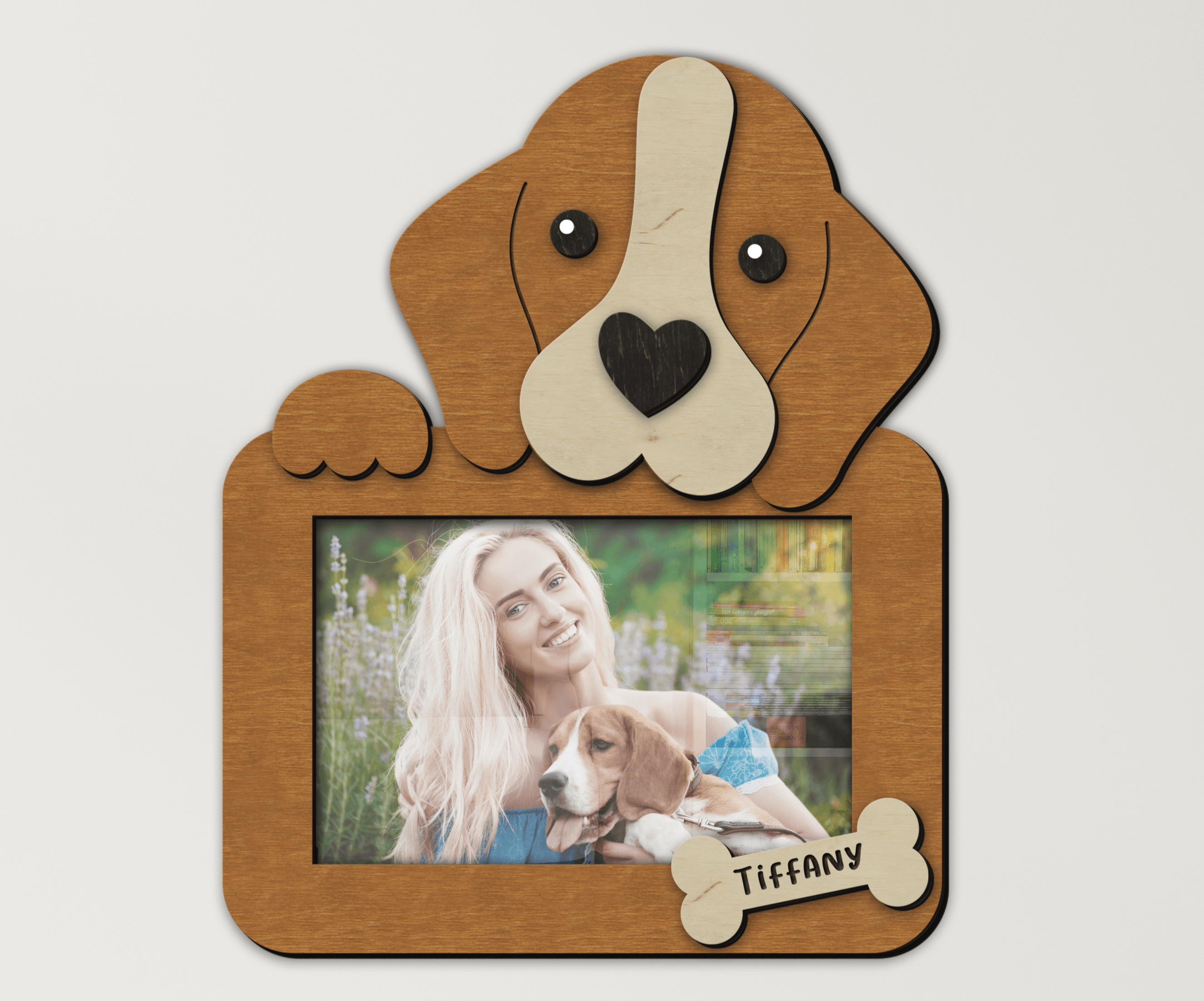 Custom Beagle photo frame Unique gift for Pet lovers Personalized home decor for dog mom and dad Pet themed decor for living room, kids room