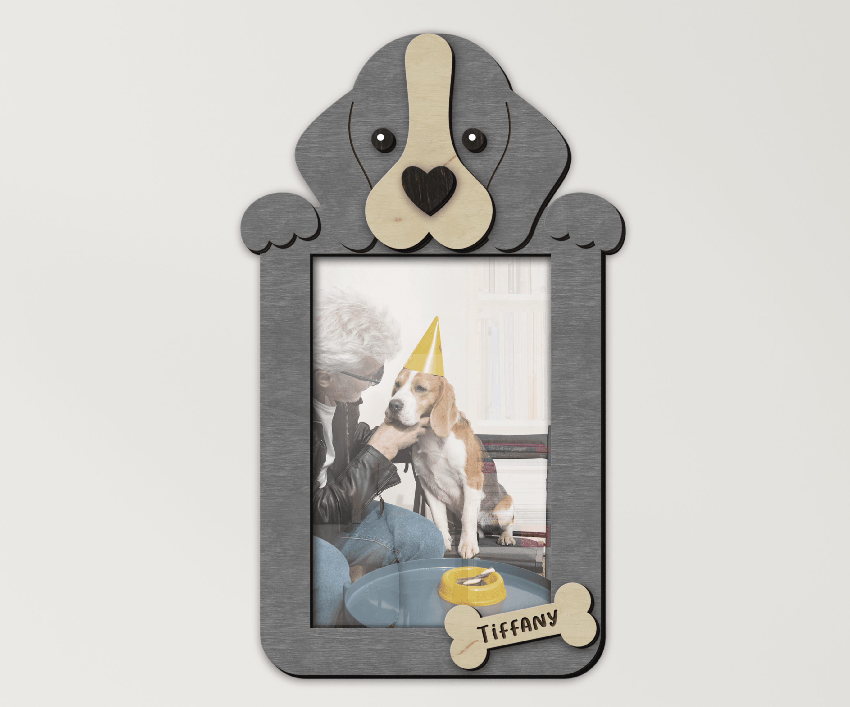 Personalized home decor for dog mom and dad Custom Beagle photo frame Unique gift for Pet lovers Pet themed decor for living room, kids room