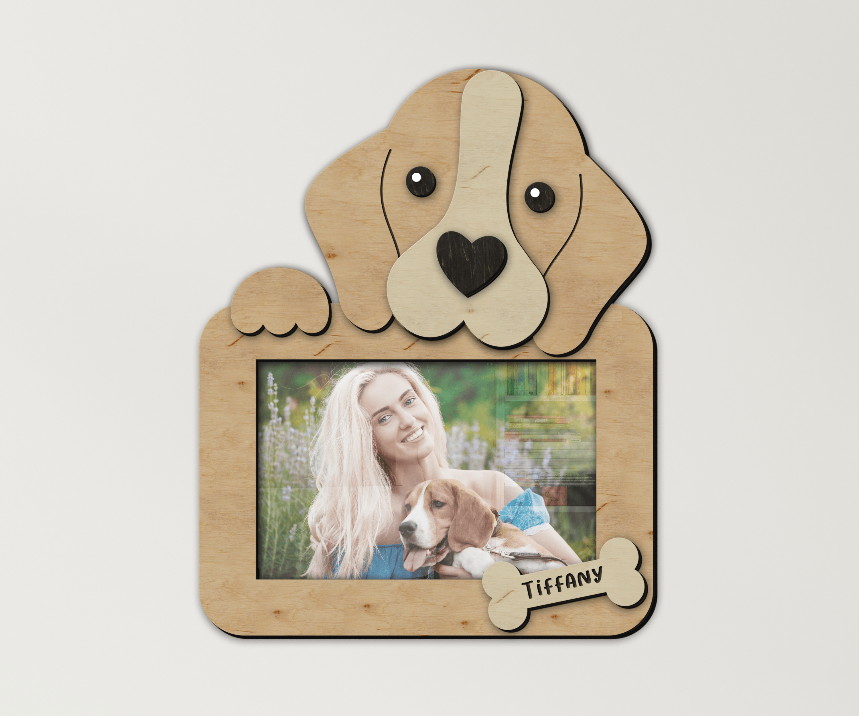 Custom Beagle photo frame Unique gift for Pet lovers Personalized home decor for dog mom and dad Pet themed decor for living room, kids room