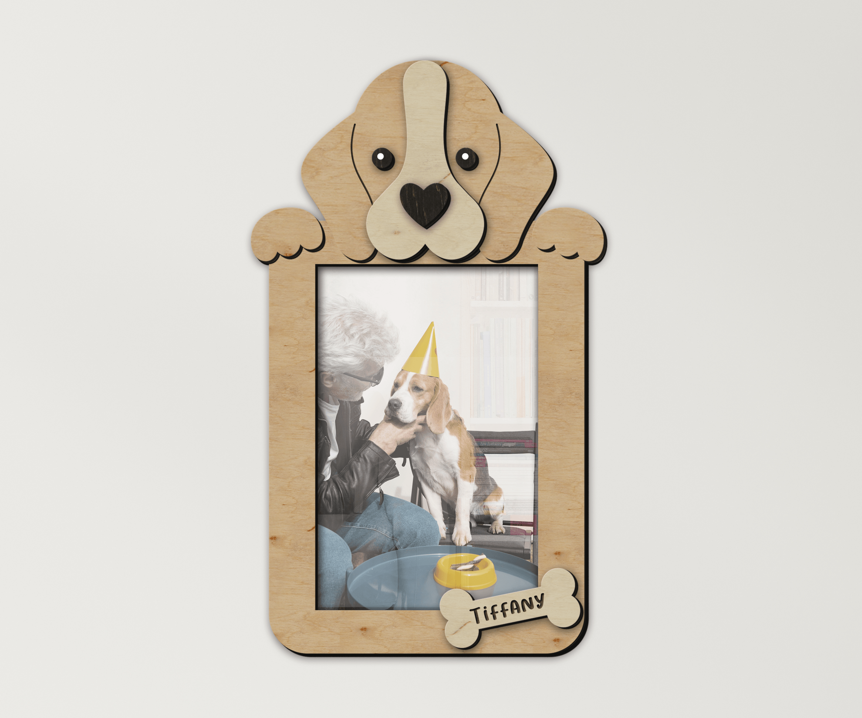 Custom Beagle photo frame Unique gift for Pet lovers Personalized home decor for dog mom and dad Pet themed decor for living room, kids room