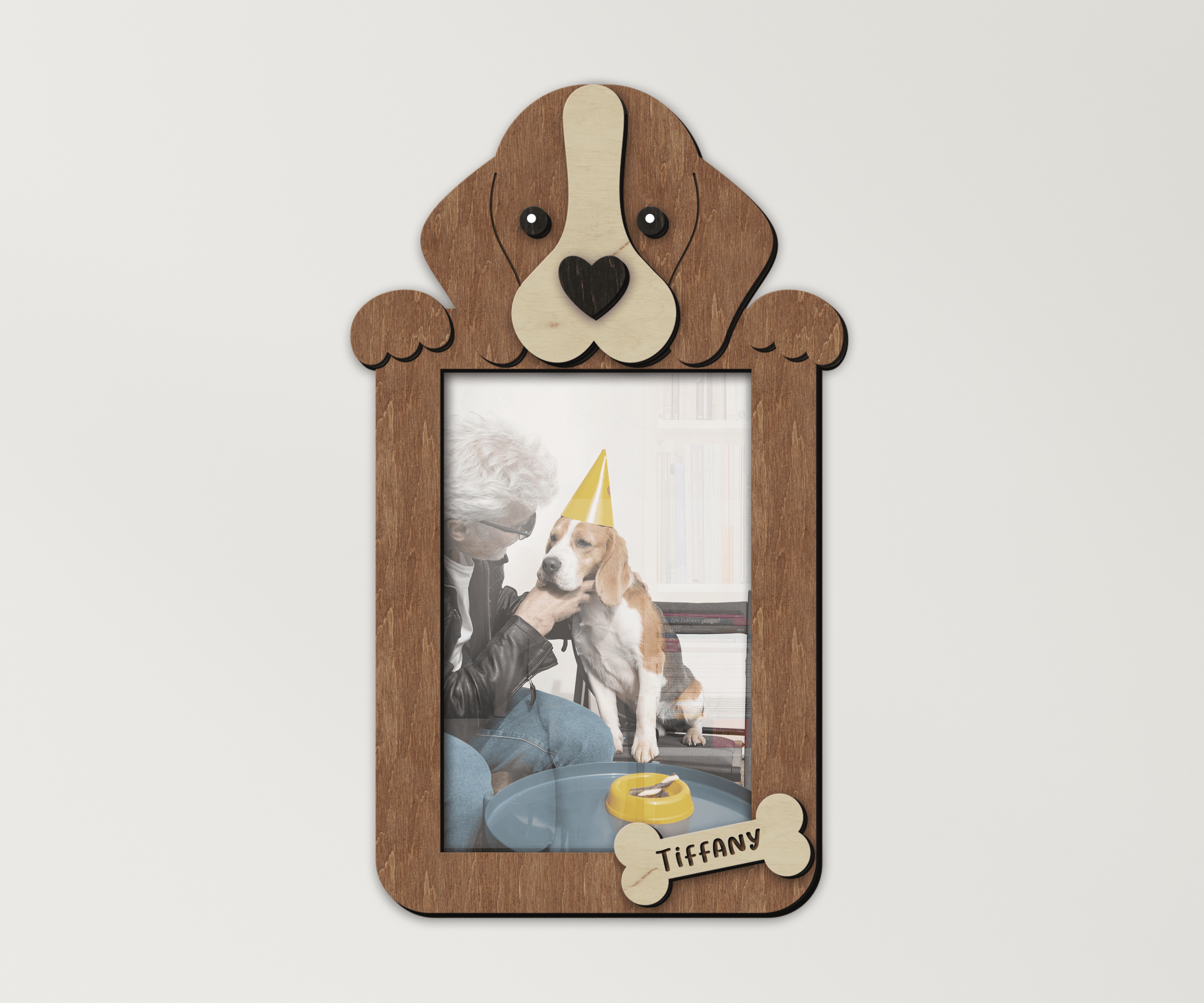 Custom Beagle photo frame Unique gift for Pet lovers Personalized home decor for dog mom and dad Pet themed decor for living room, kids room