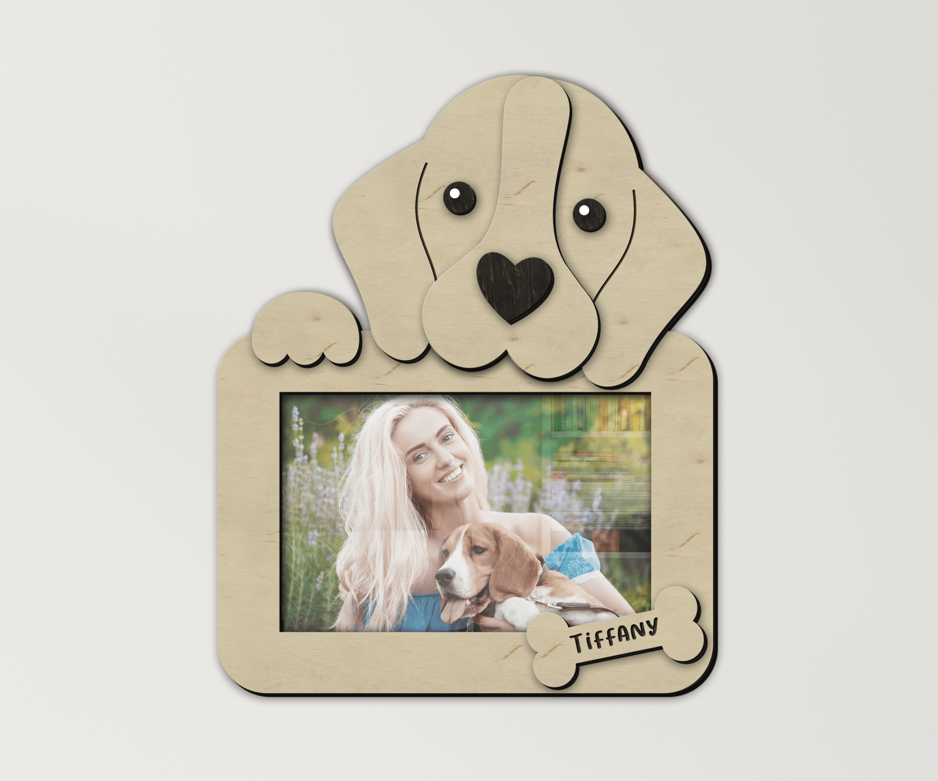 Custom Beagle photo frame Unique gift for Pet lovers Personalized home decor for dog mom and dad Pet themed decor for living room, kids room