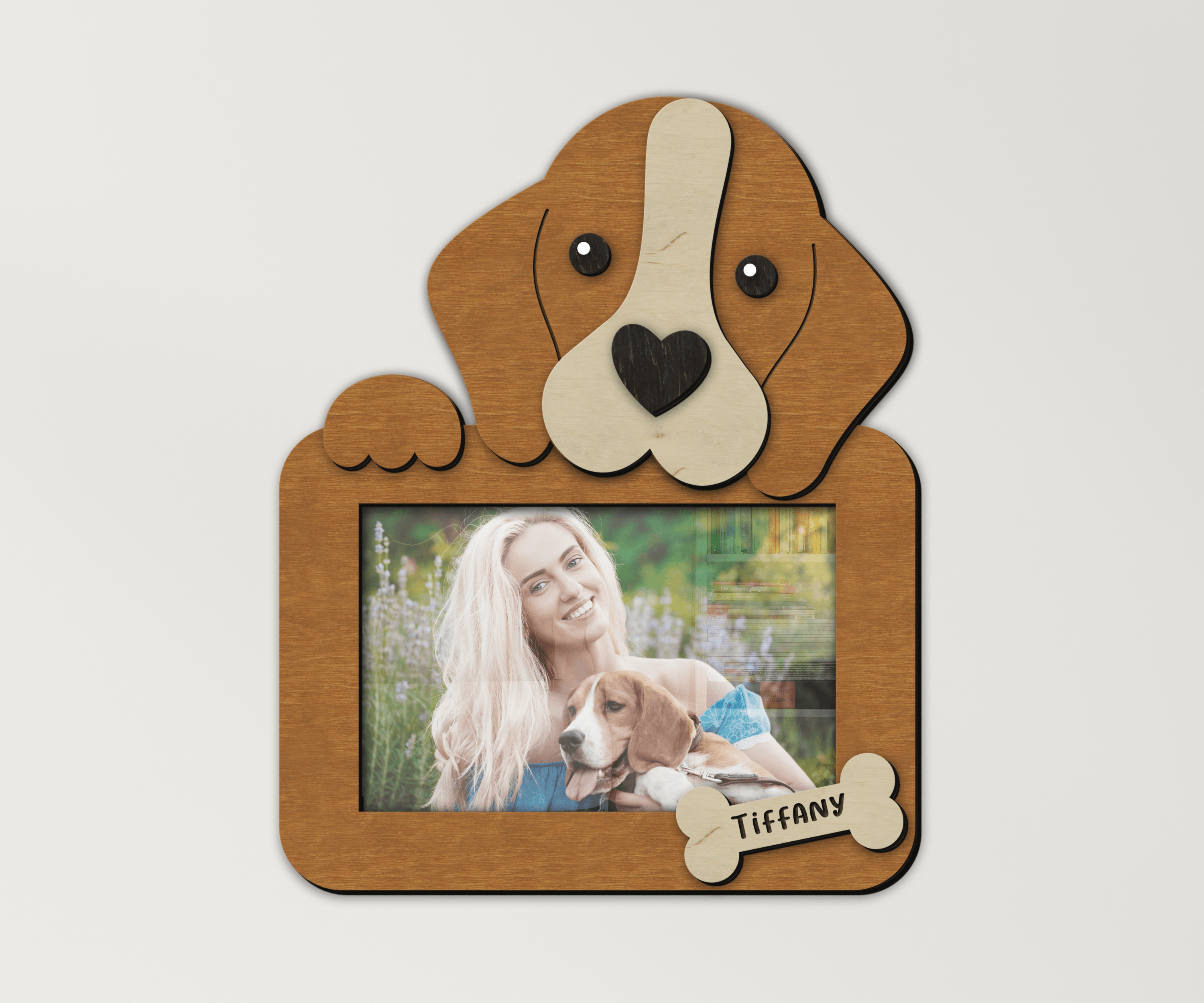 Custom Beagle photo frame Unique gift for Pet lovers Personalized home decor for dog mom and dad Pet themed decor for living room, kids room