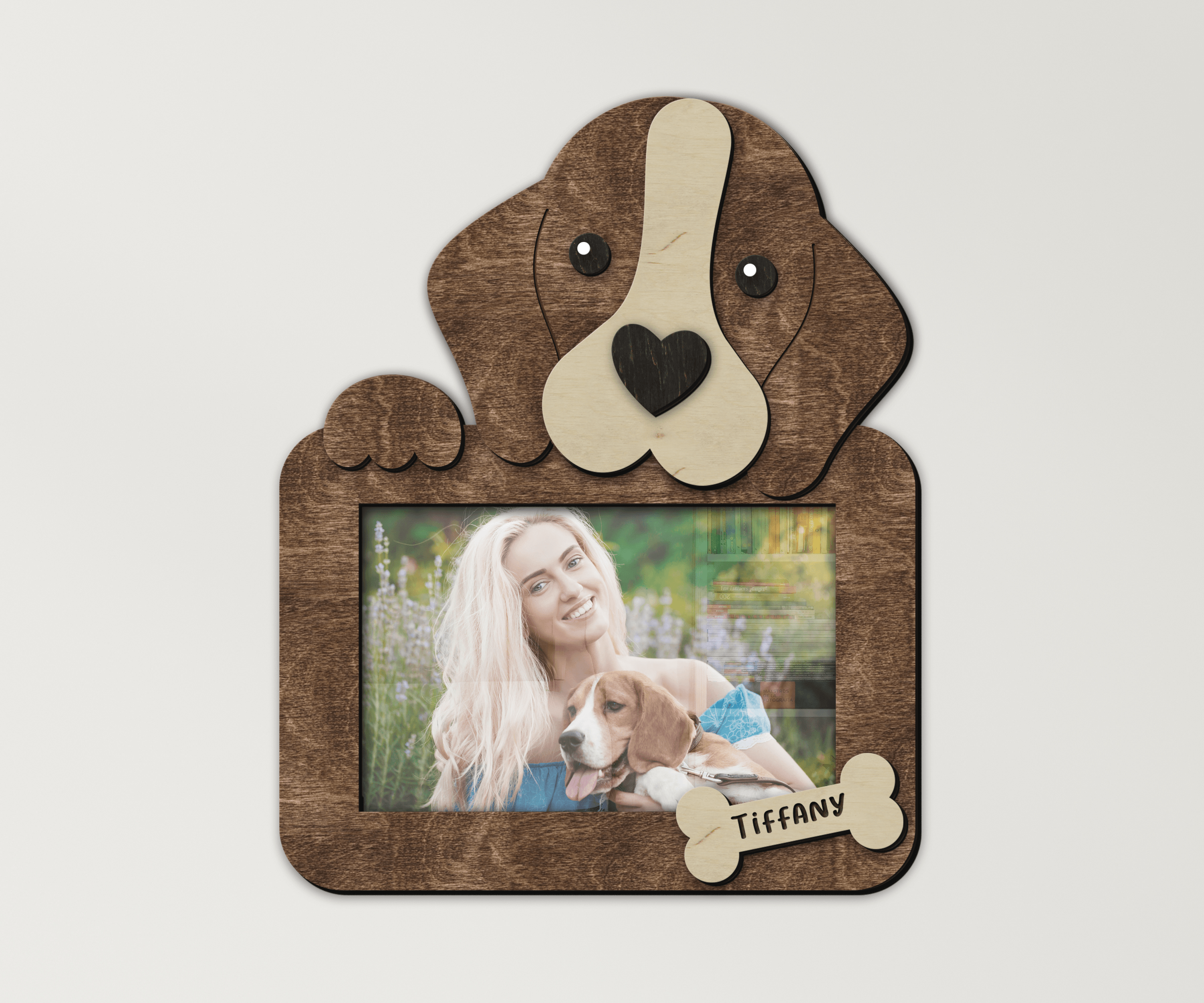 Custom Beagle photo frame Unique gift for Pet lovers Personalized home decor for dog mom and dad Pet themed decor for living room, kids room