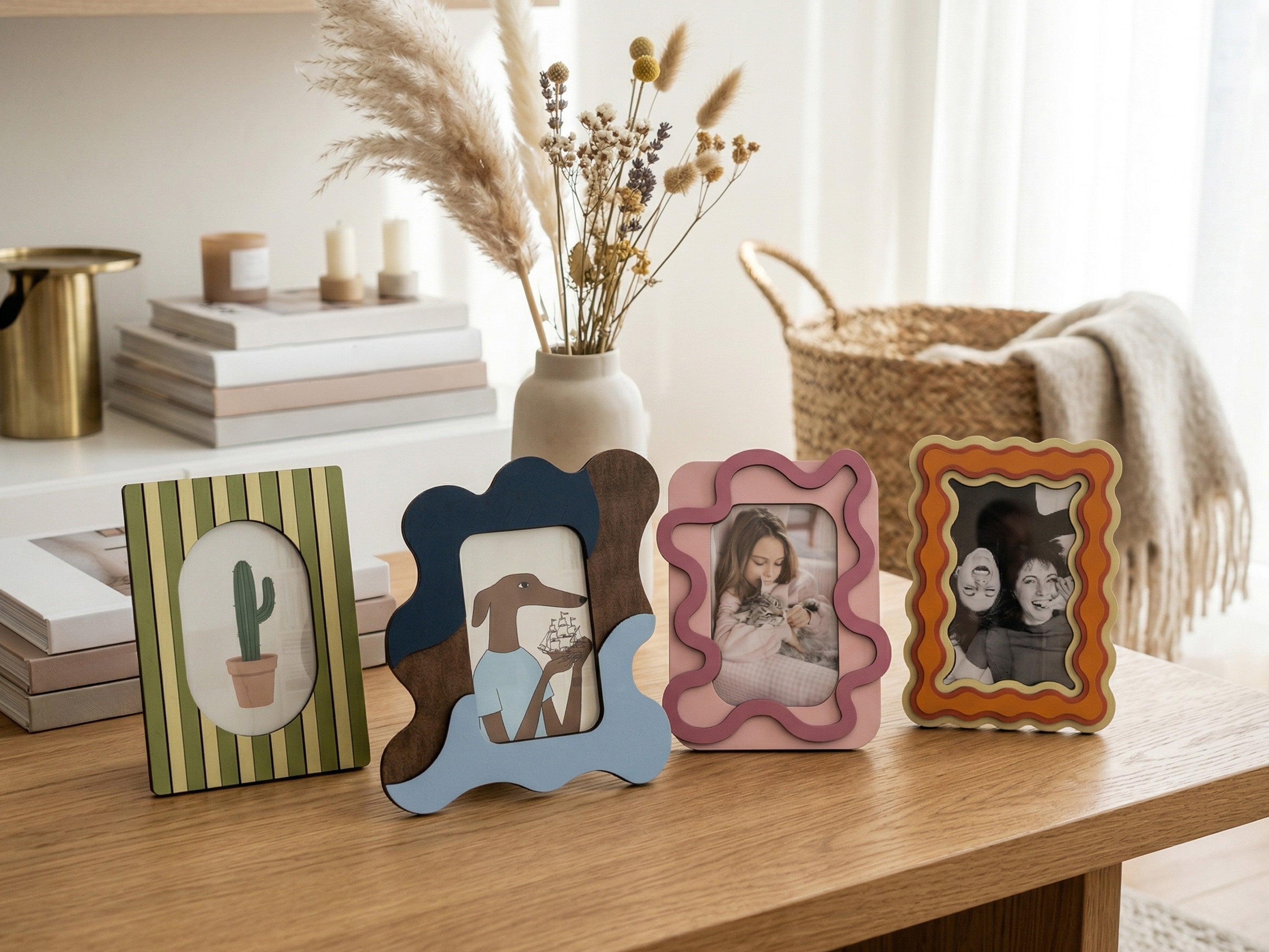 Colorful photo frame | Wavy & Fun Striped Design