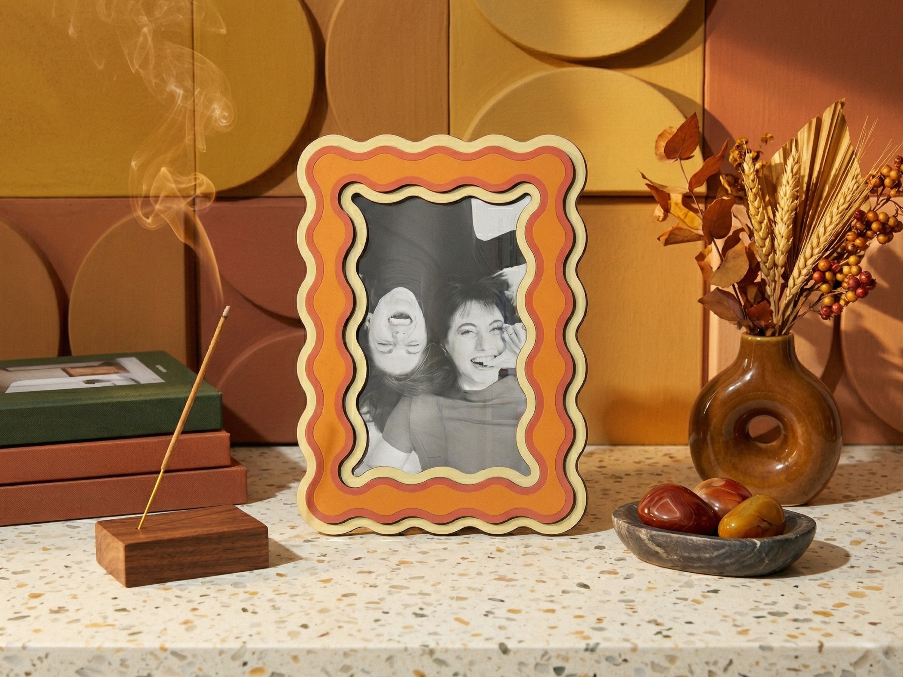 Colorful photo frame | Wavy & Fun Striped Design