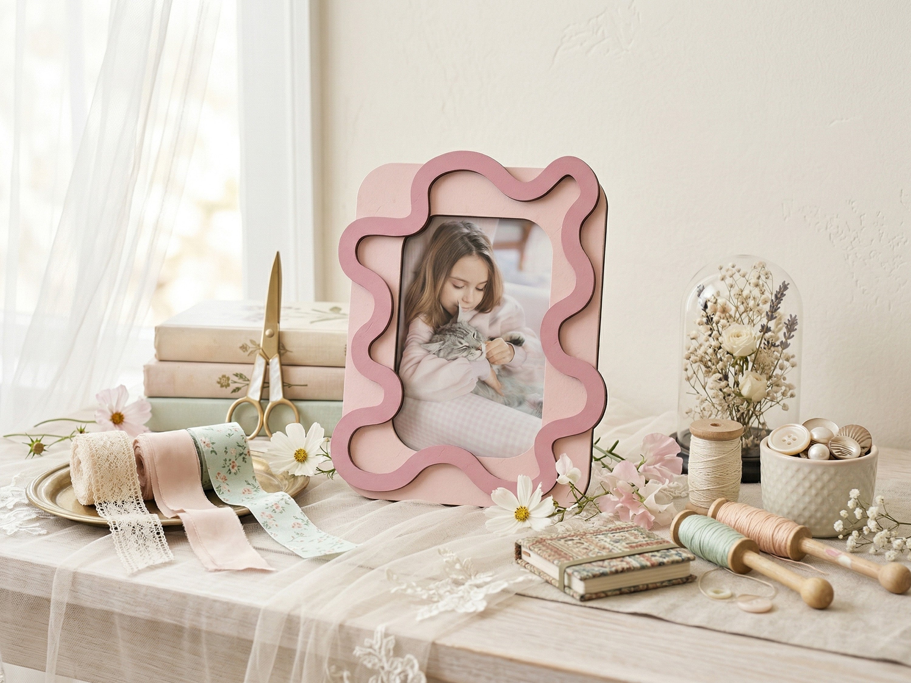 Colorful photo frame | Wavy & Fun Striped Design