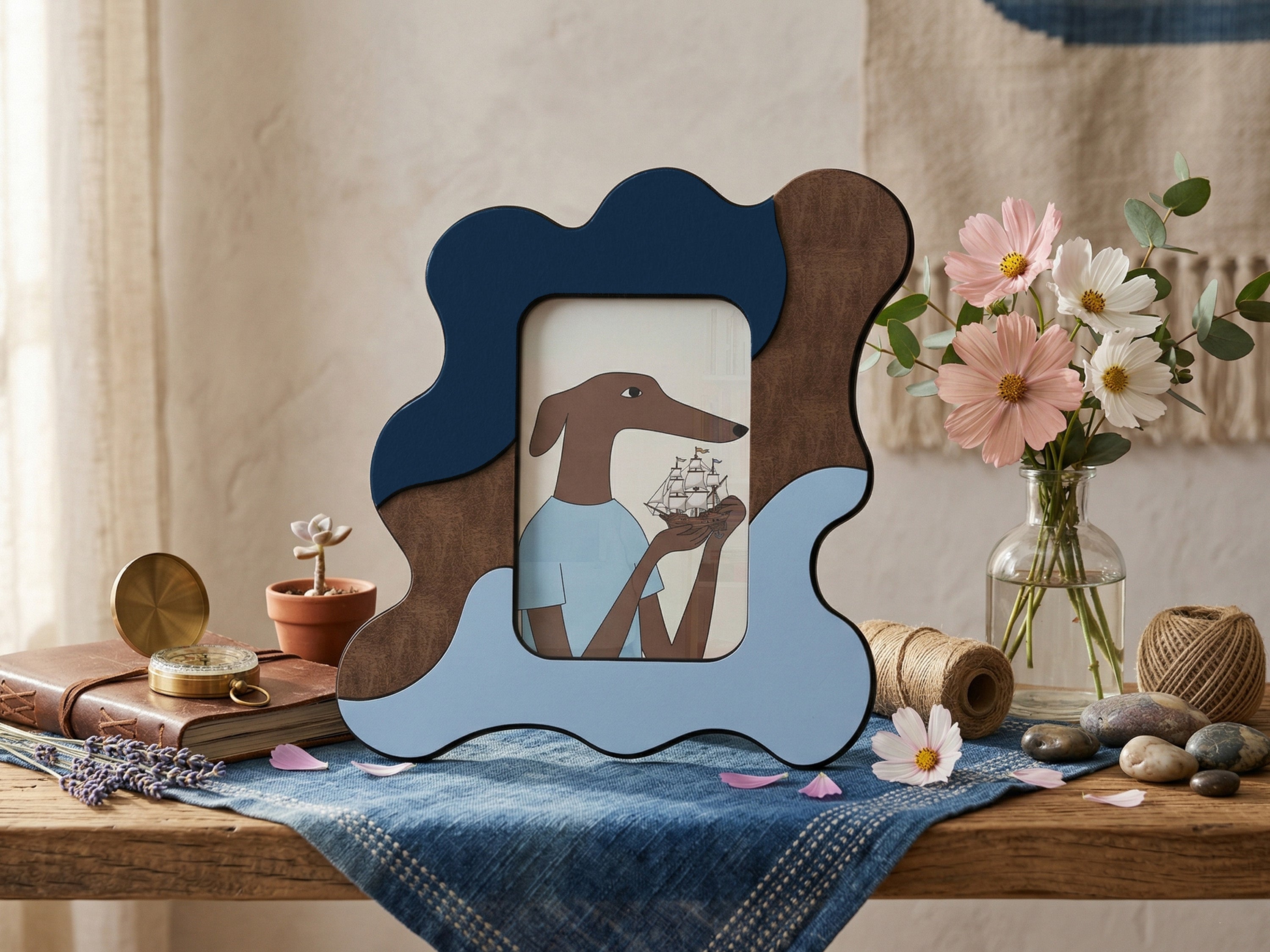 Colorful photo frame | Wavy & Fun Striped Design