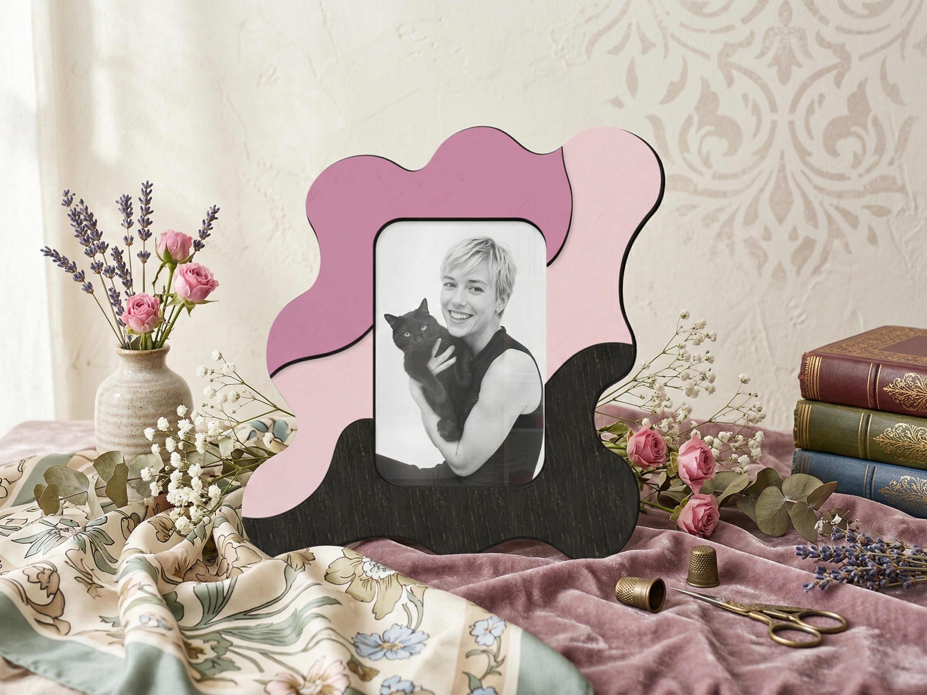 Colorful photo frame | Wavy & Fun Striped Design