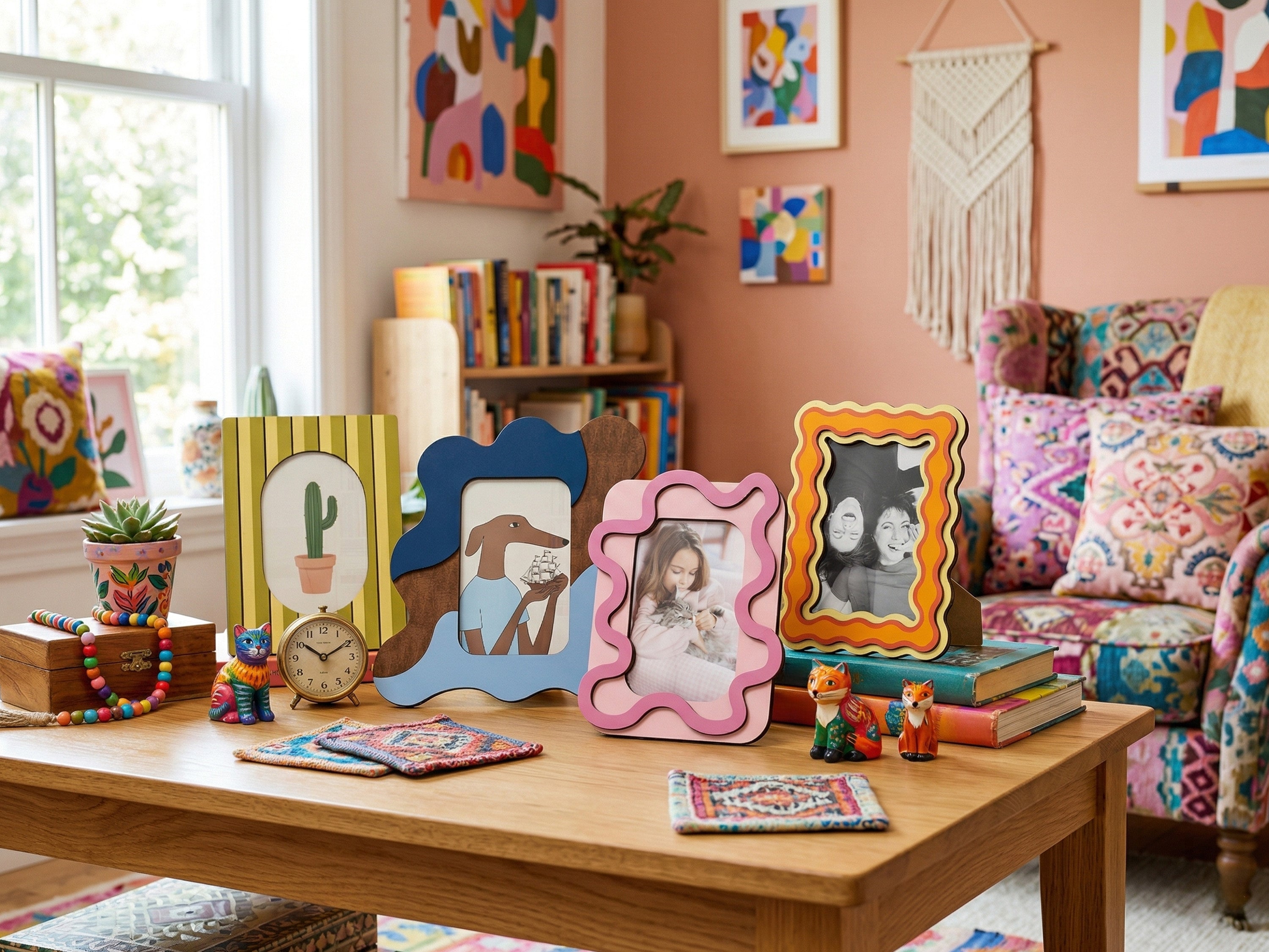 Colorful photo frame | Wavy & Fun Striped Design