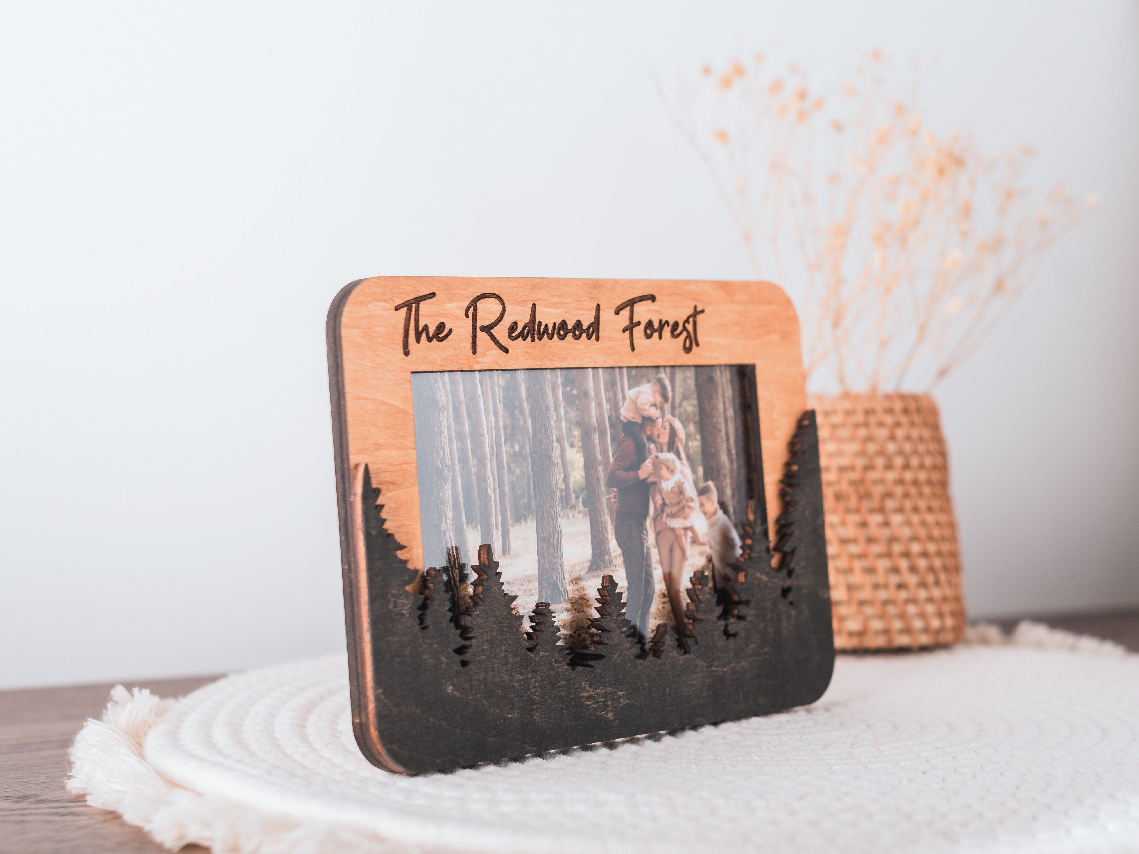 Personalized rectangular picture frame Custom pine forest wall decor Living room decor Home decoration Bespoke nature lover gift for hiking - The Frame Depot