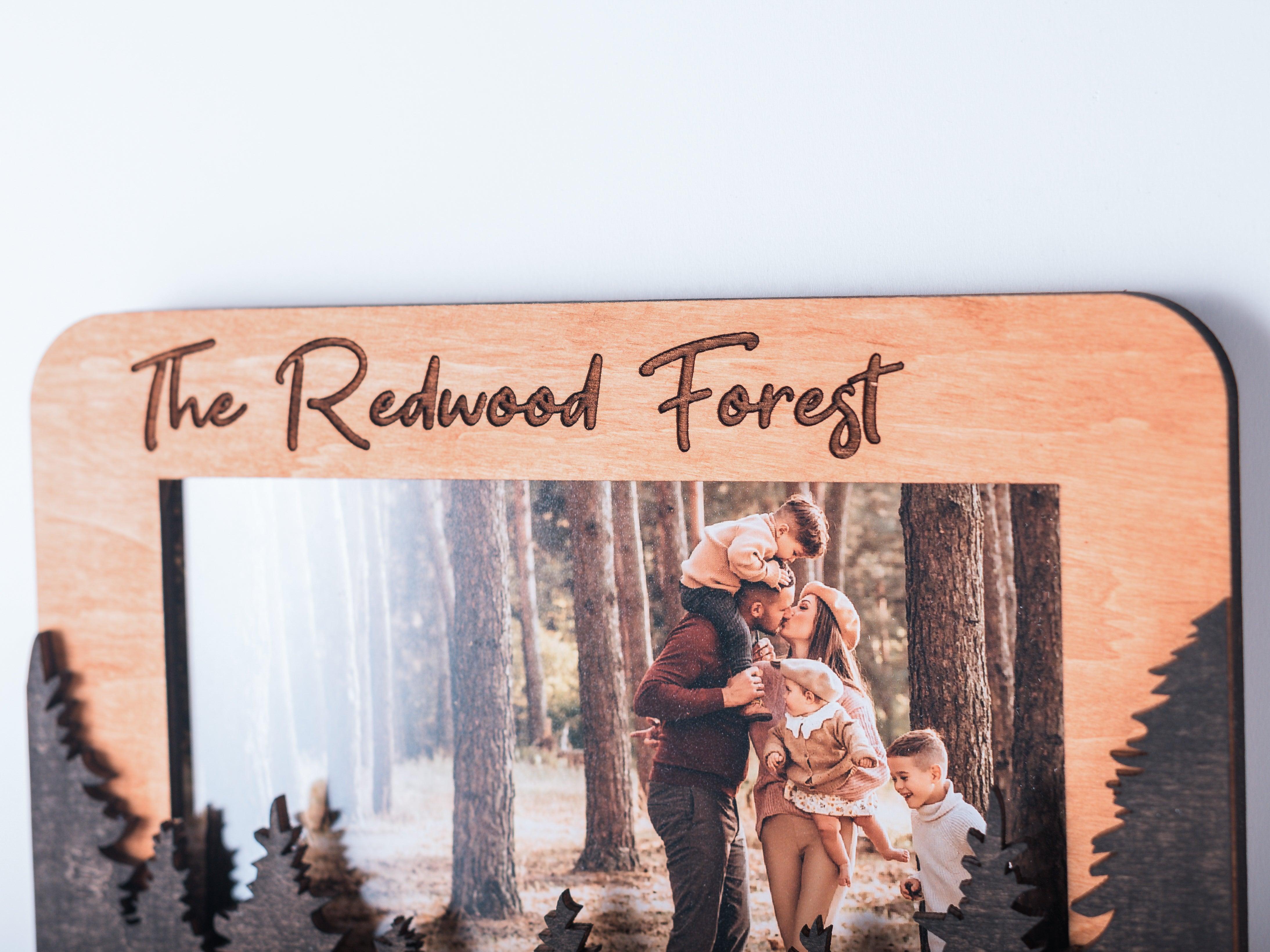 Personalized 8x10 picture frame Forest wall decor Travel wall decor Kids room decor Baby boy gift Boy room decor Pine forest wall art