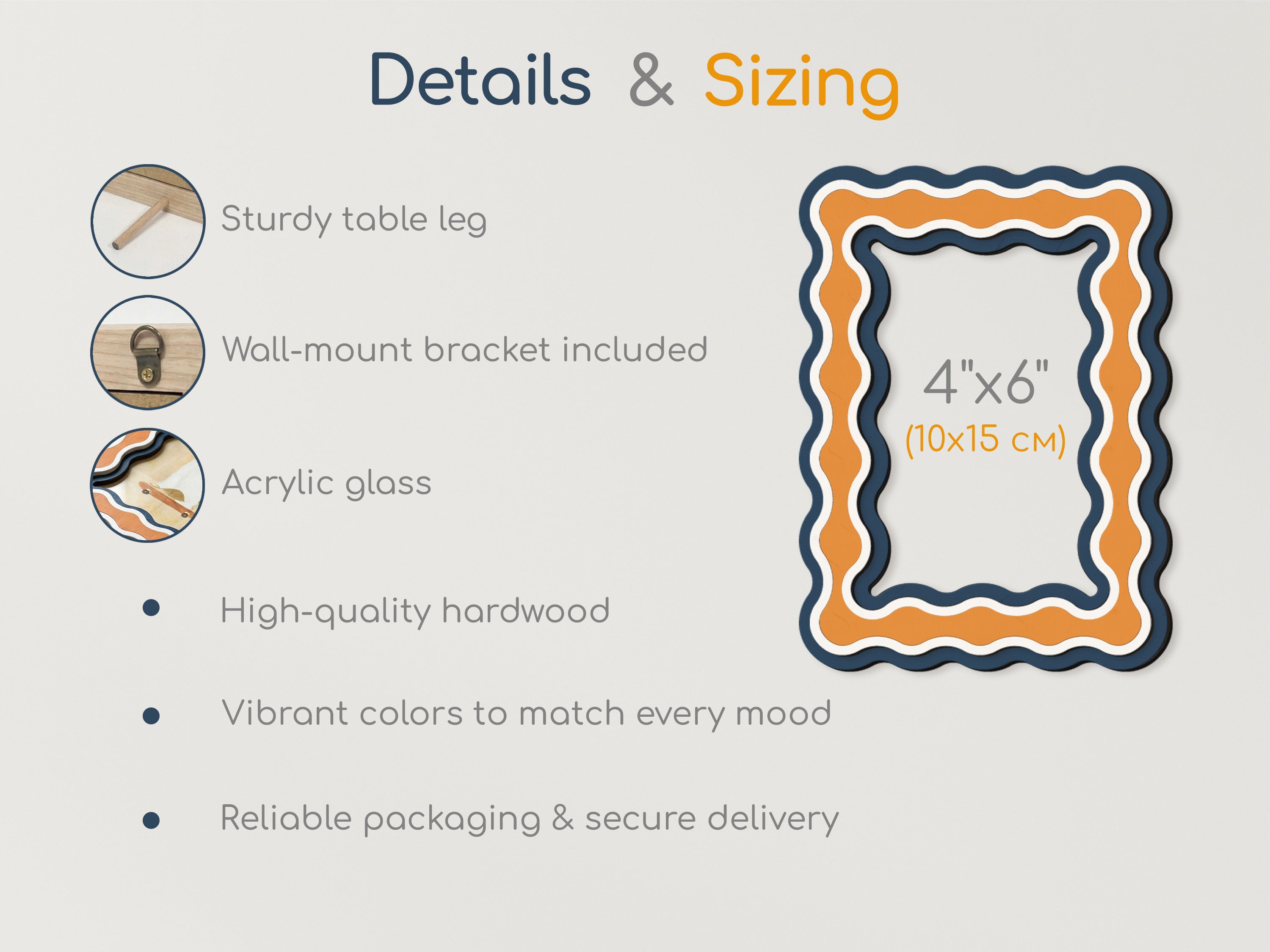 Colorful photo frame | Wavy & Fun Striped Design