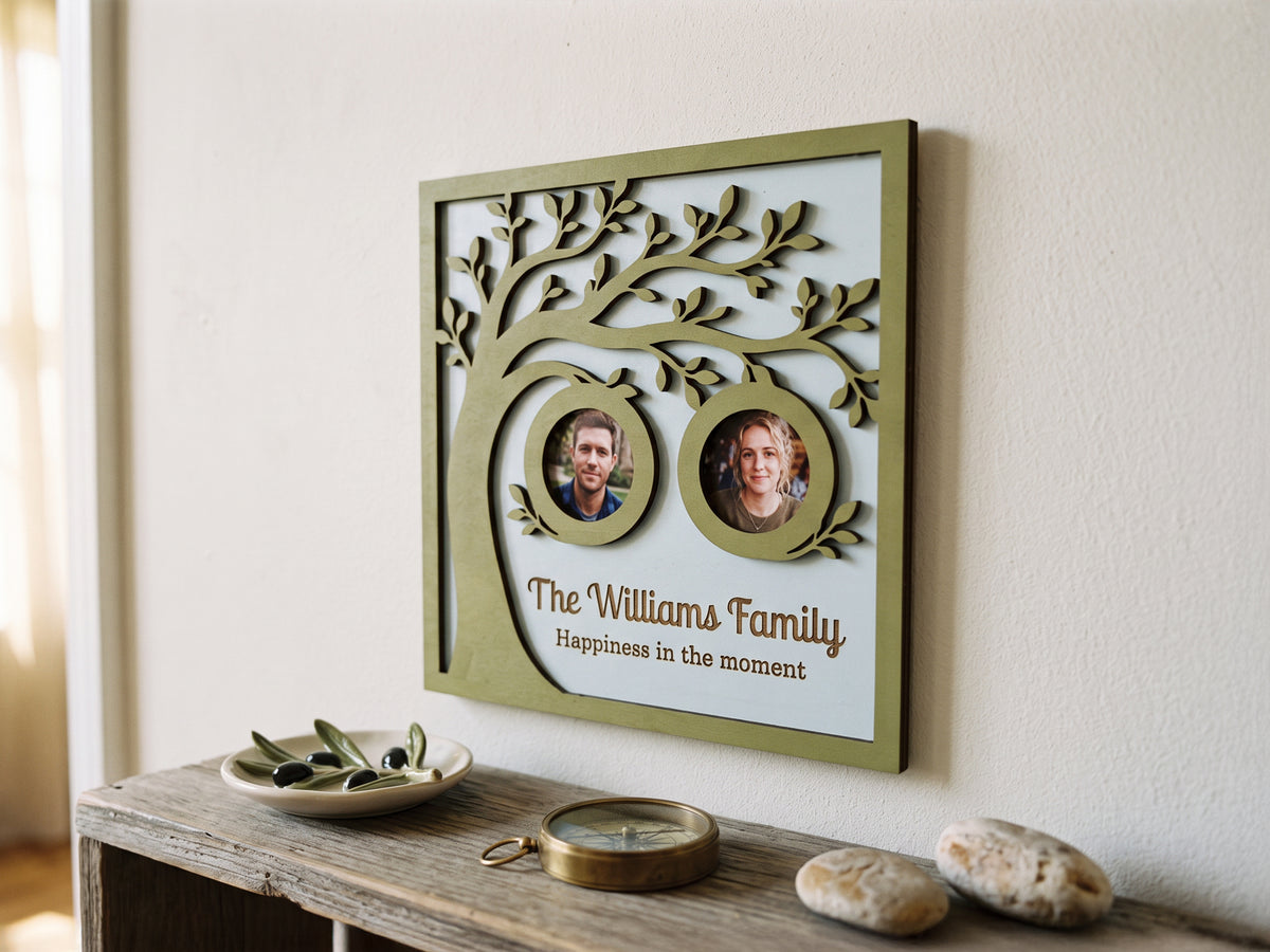 Personalized Family Tree Picture Frame – Custom Wooden Photo Collage