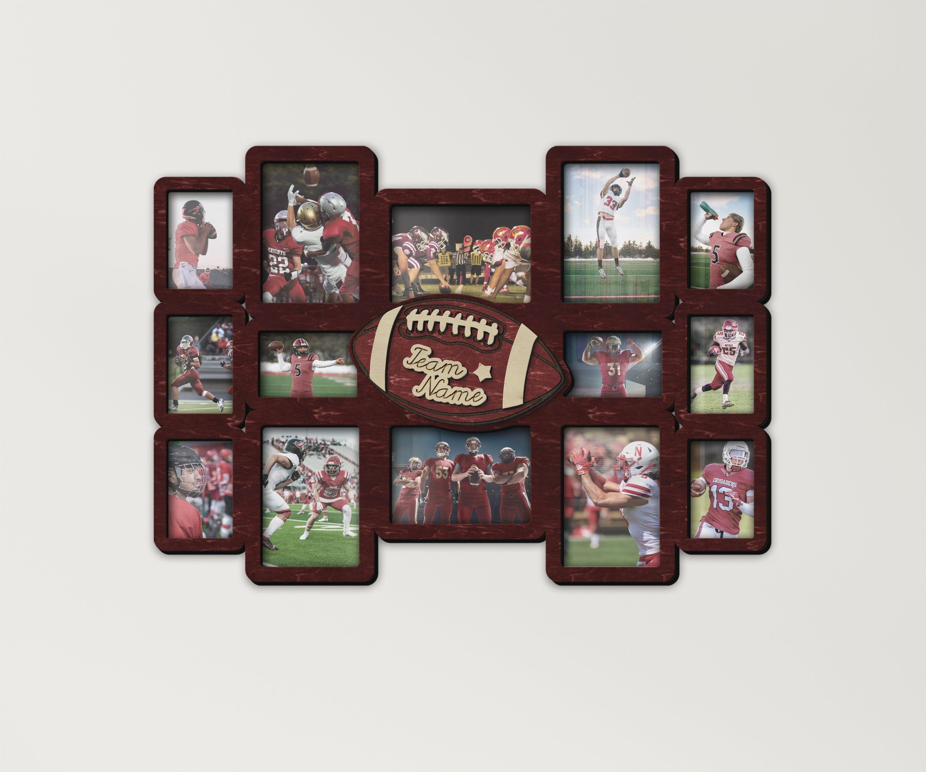 Personalized American football picture frame collage for Father's Day gift Custom present from son to sports dad Football decor gift for dad