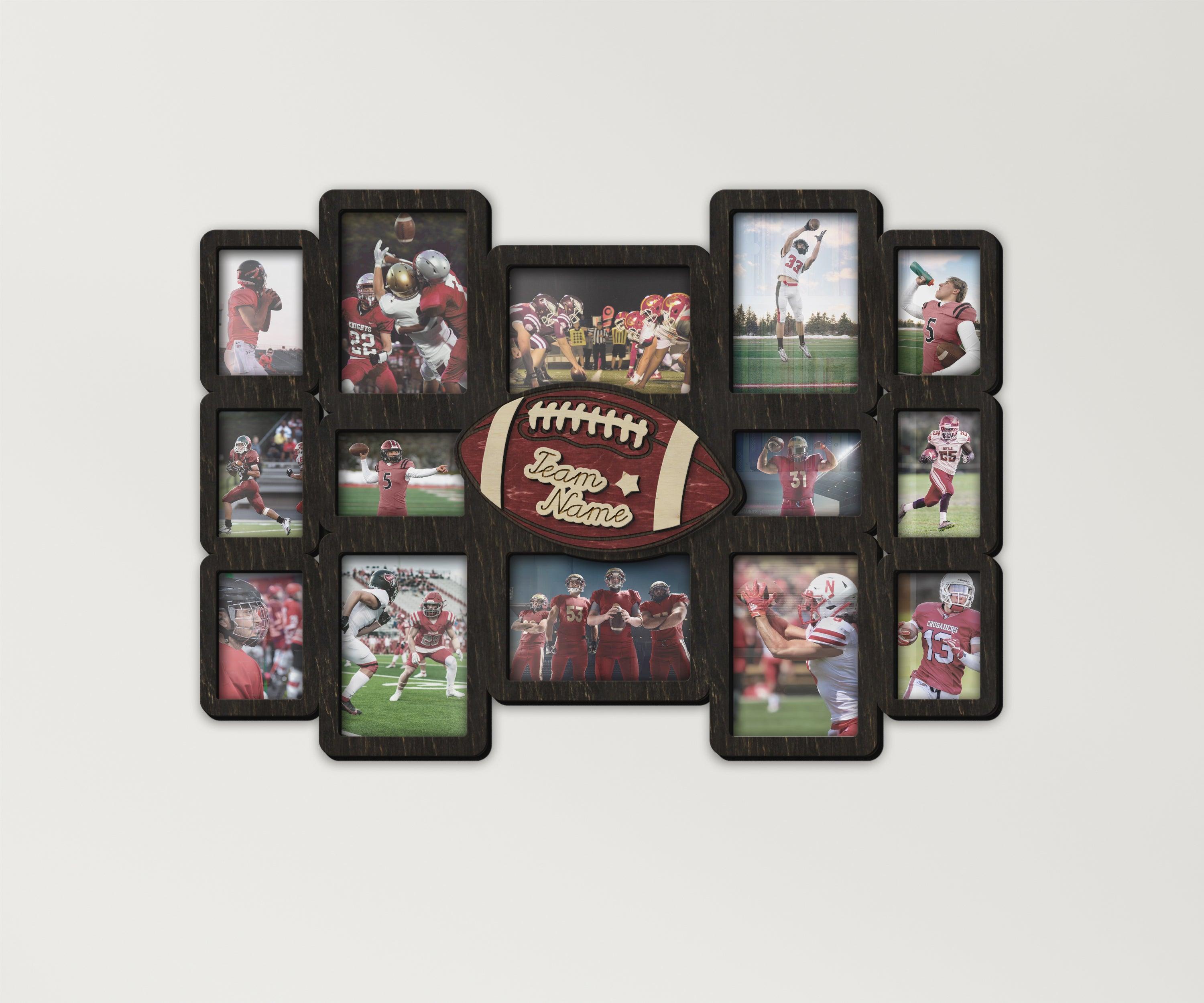 Personalized American football picture frame collage for Father's Day gift Custom present from son to sports dad Football decor gift for dad