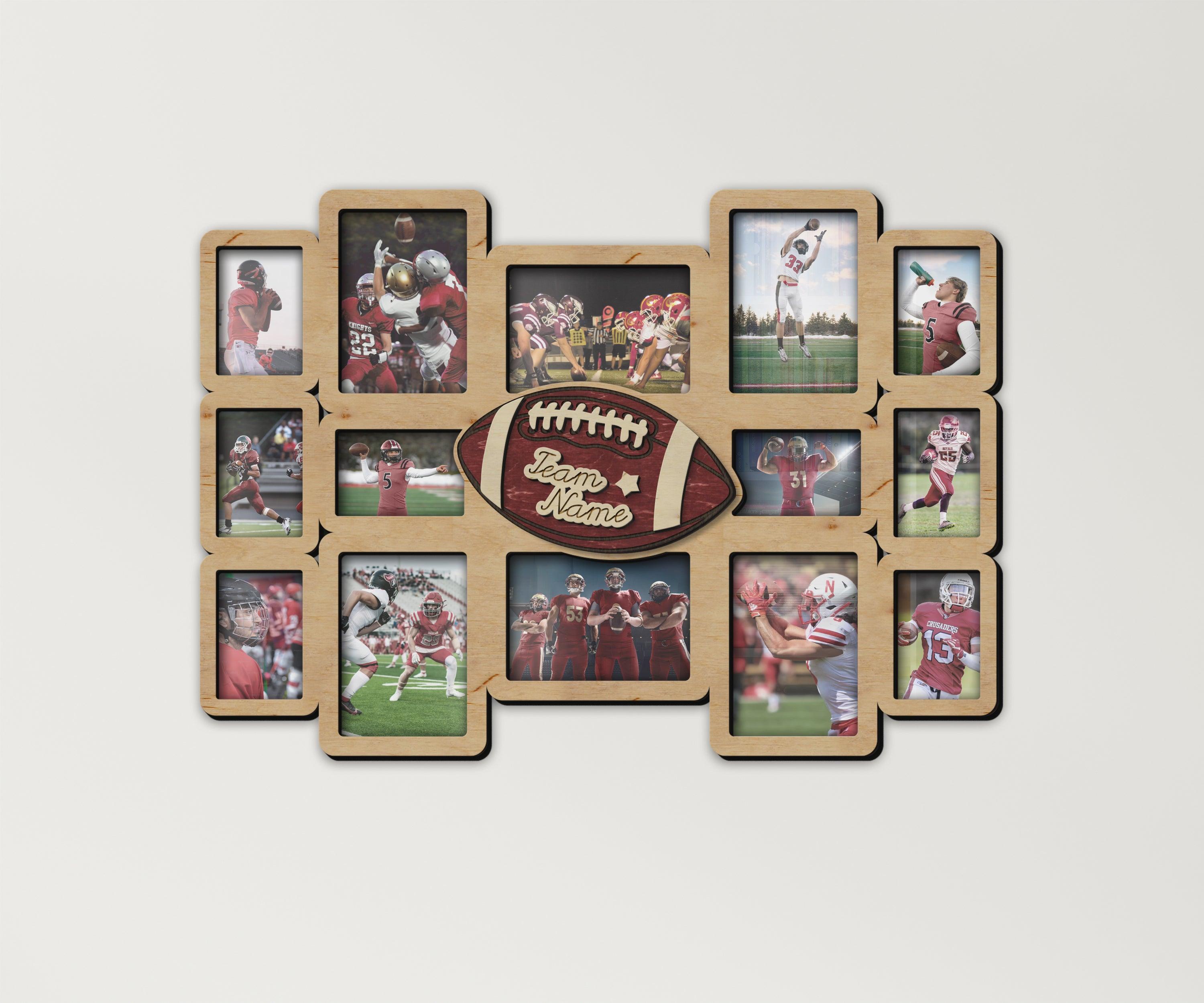 Personalized American football picture frame collage for Father's Day gift Custom present from son to sports dad Football decor gift for dad