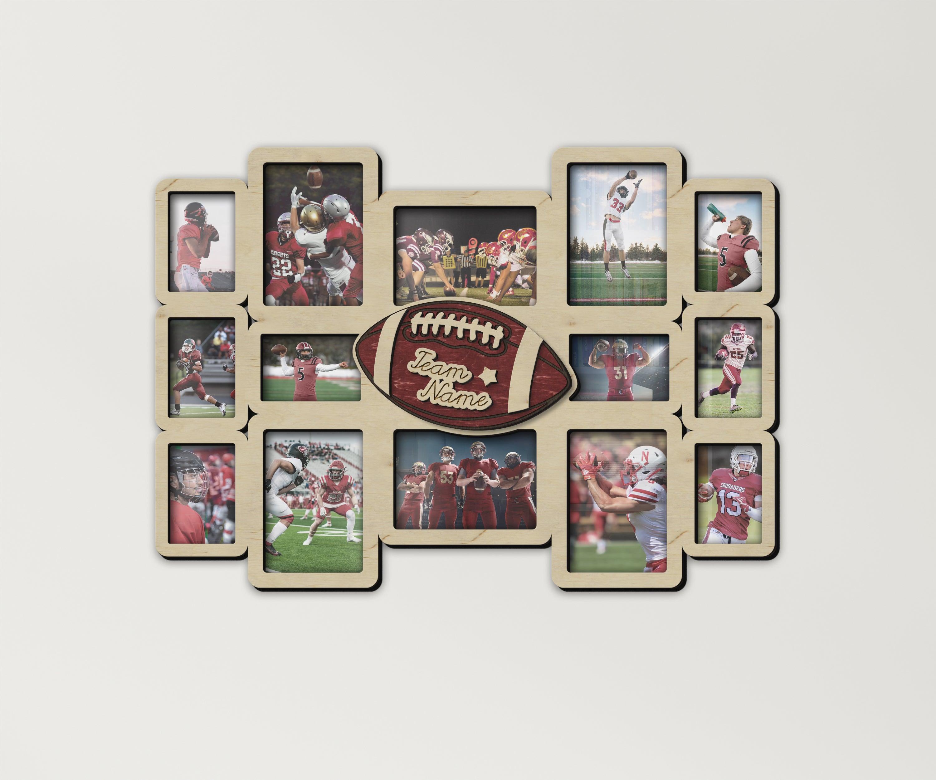 Personalized American football picture frame collage for Father's Day gift Custom present from son to sports dad Football decor gift for dad