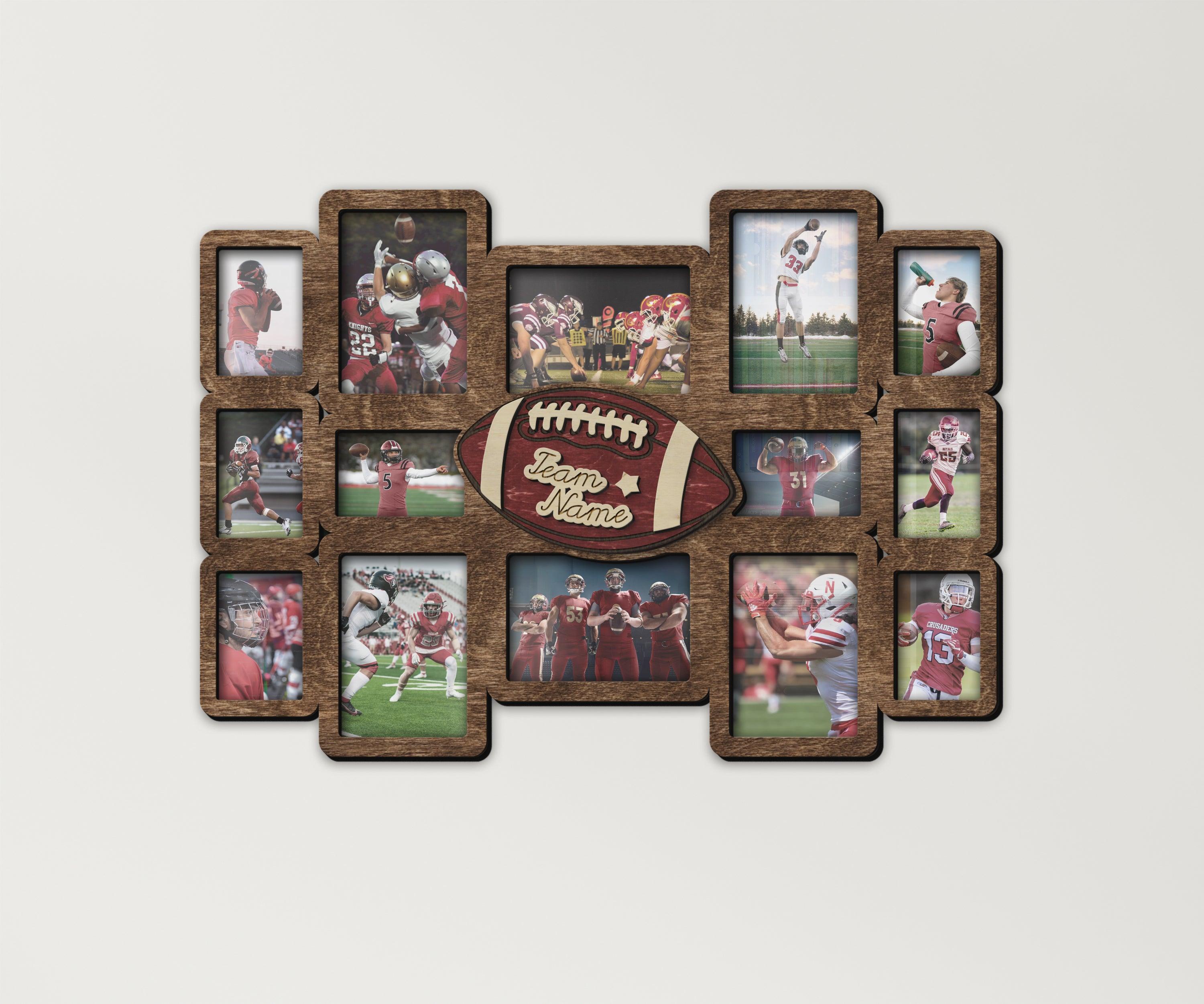 Personalized American football picture frame collage for Father's Day gift Custom present from son to sports dad Football decor gift for dad