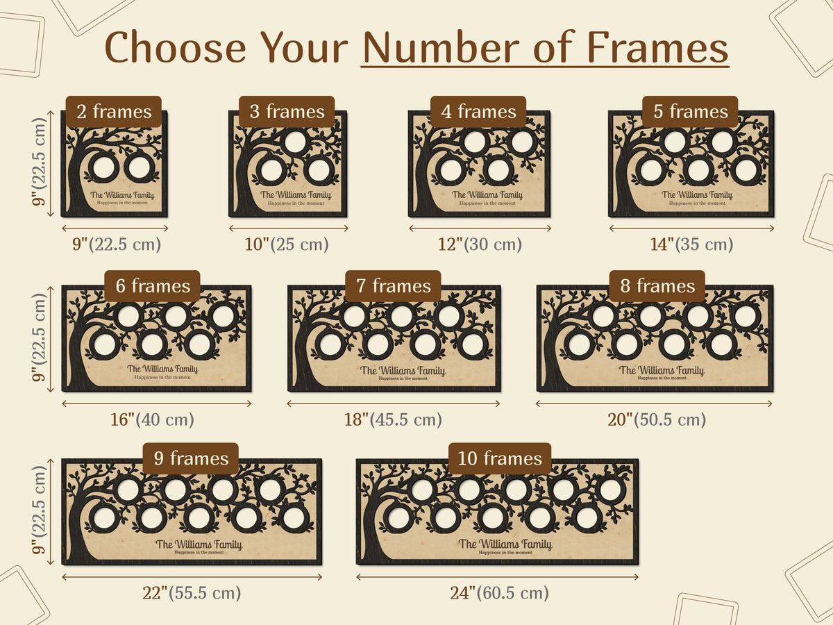 Personalized Family Tree Picture Frame – Custom Wooden Photo Collage