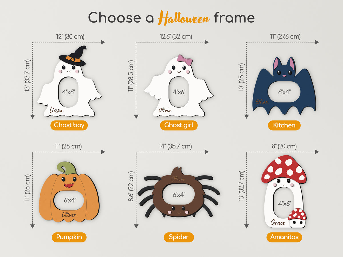 Halloween Photo Frame – Personalized Wooden Kids Picture Frame