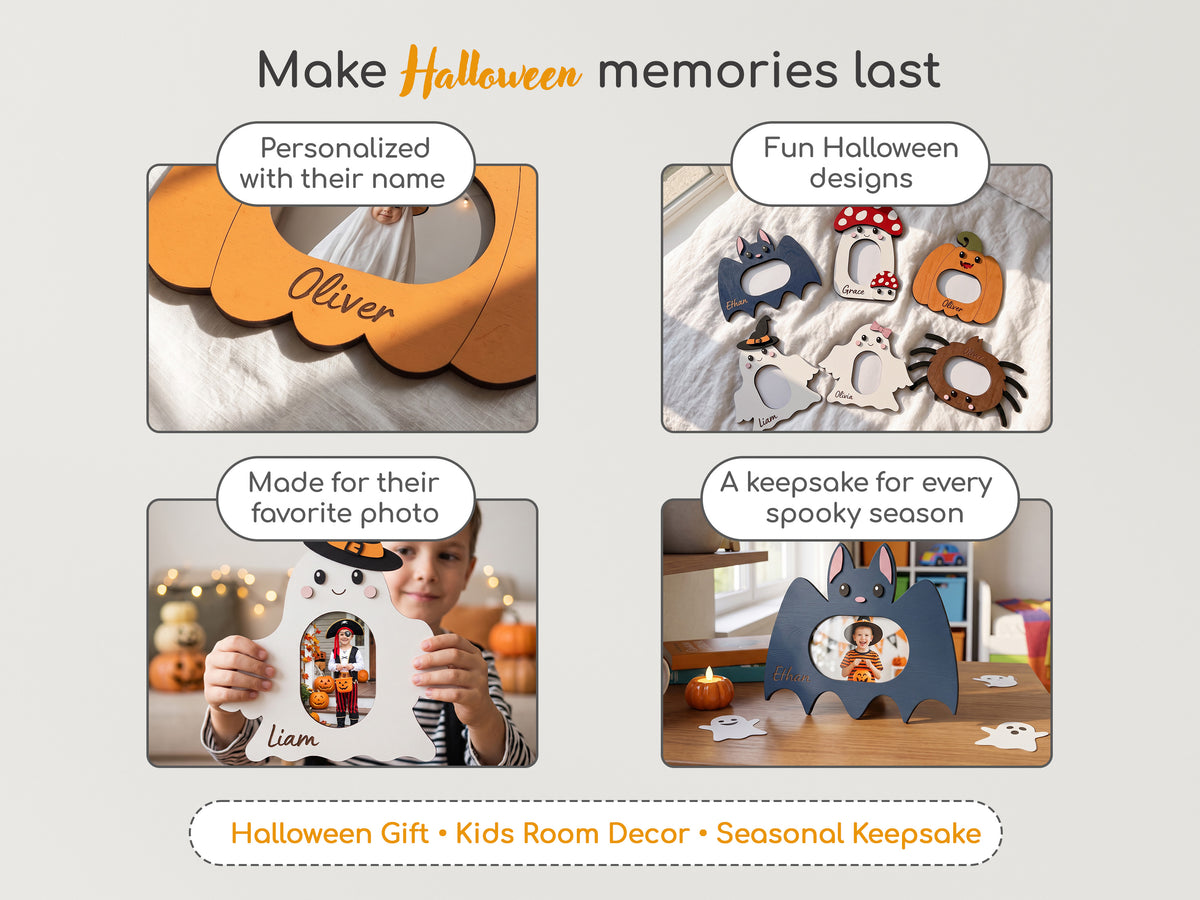 Halloween Photo Frame – Personalized Wooden Kids Picture Frame