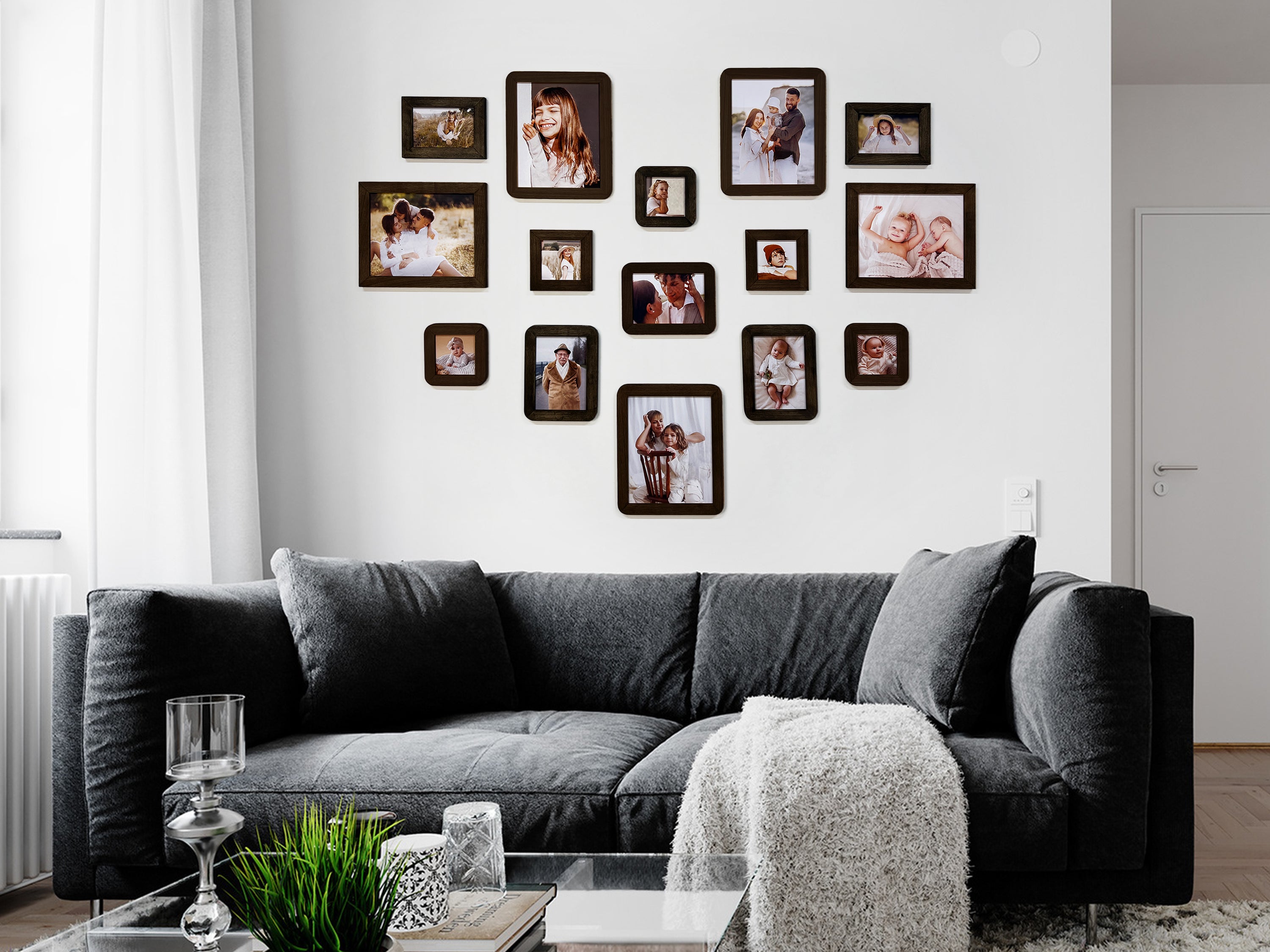 Heart Shaped Photo Collage | Love Story Picture Frame Set