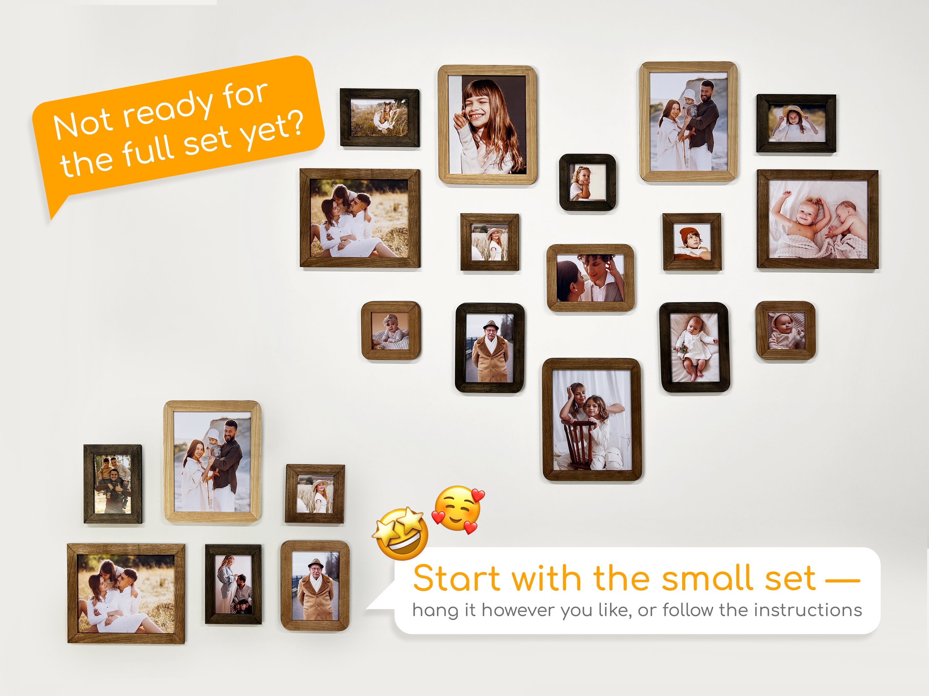 Heart Shaped Photo Collage | Love Story Picture Frame Set