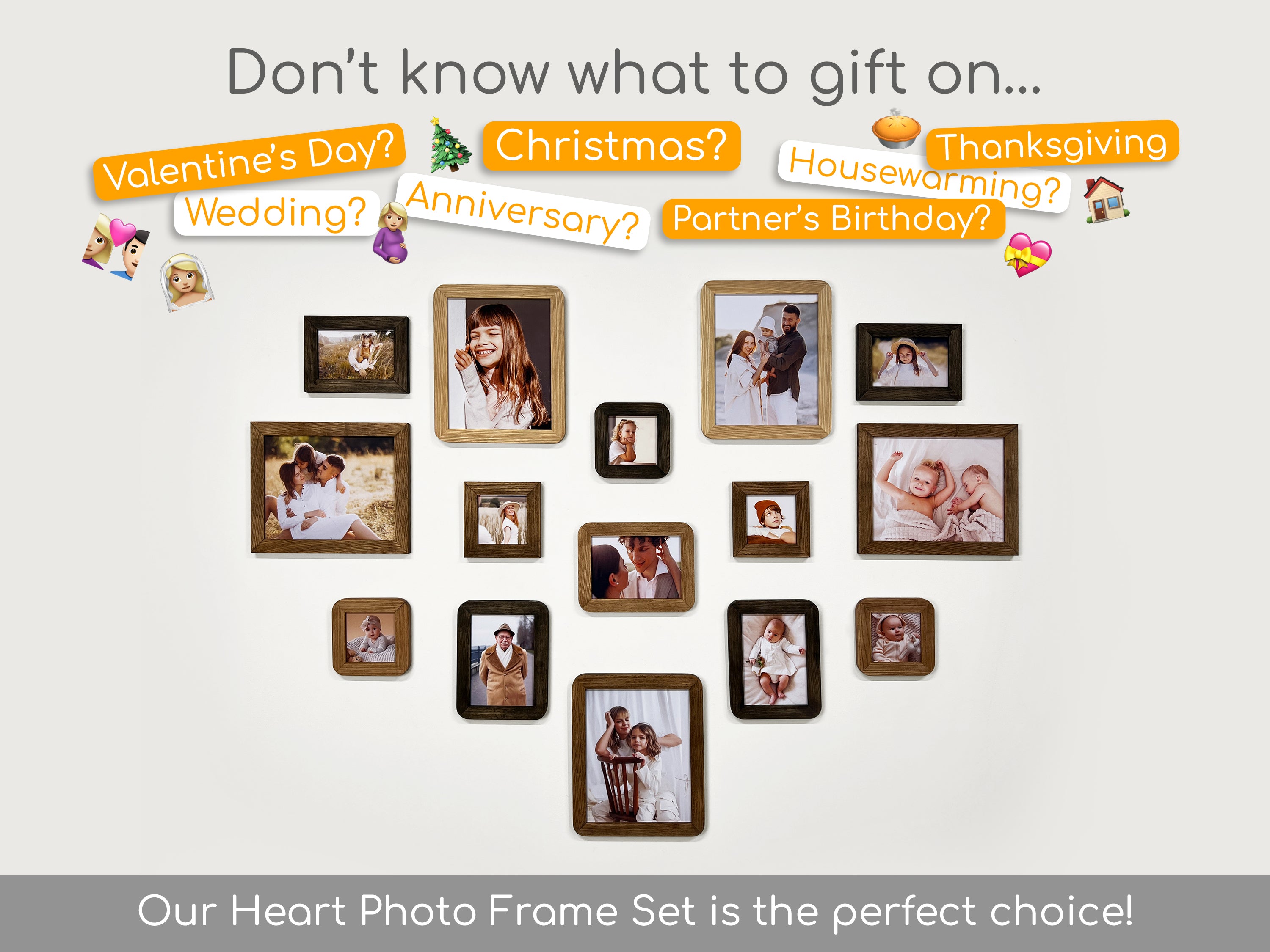 Heart Shaped Photo Collage | Love Story Picture Frame Set