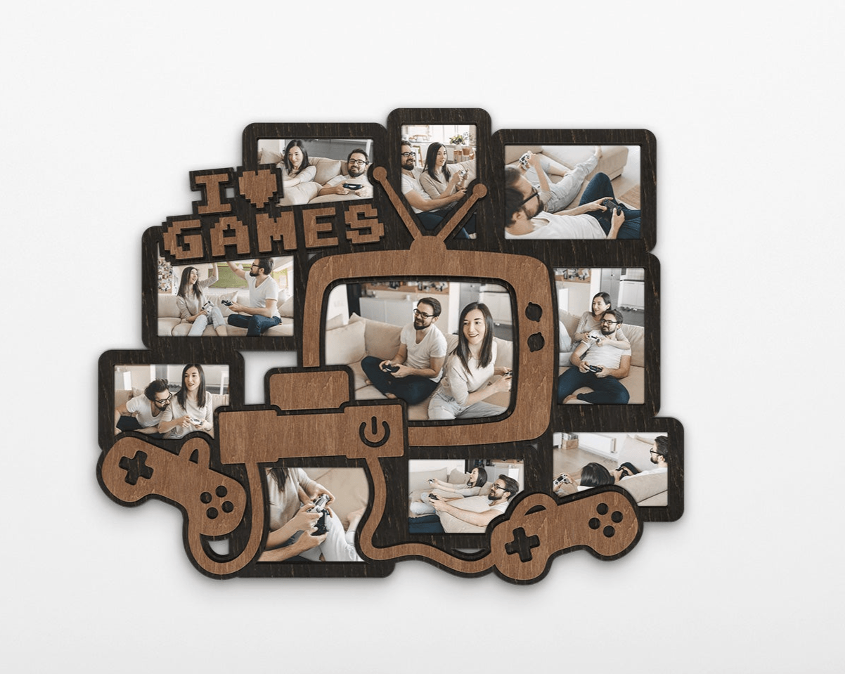 Gamer gift Picture frame collage Gamer gifts for him Programmer gift Geek decor Video games Gift for kids Kids room art Gamer