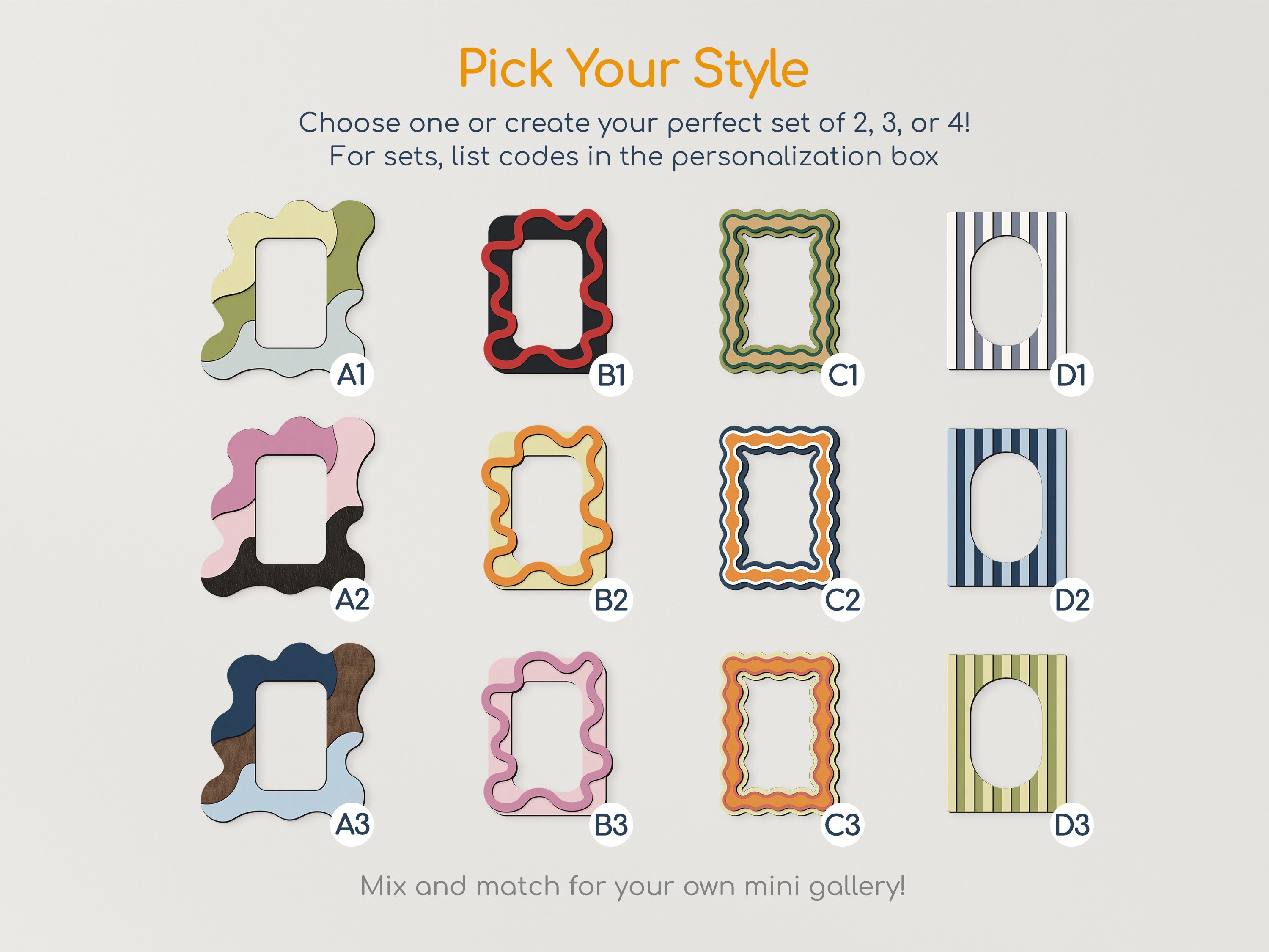 Colorful photo frame | Wavy & Fun Striped Design