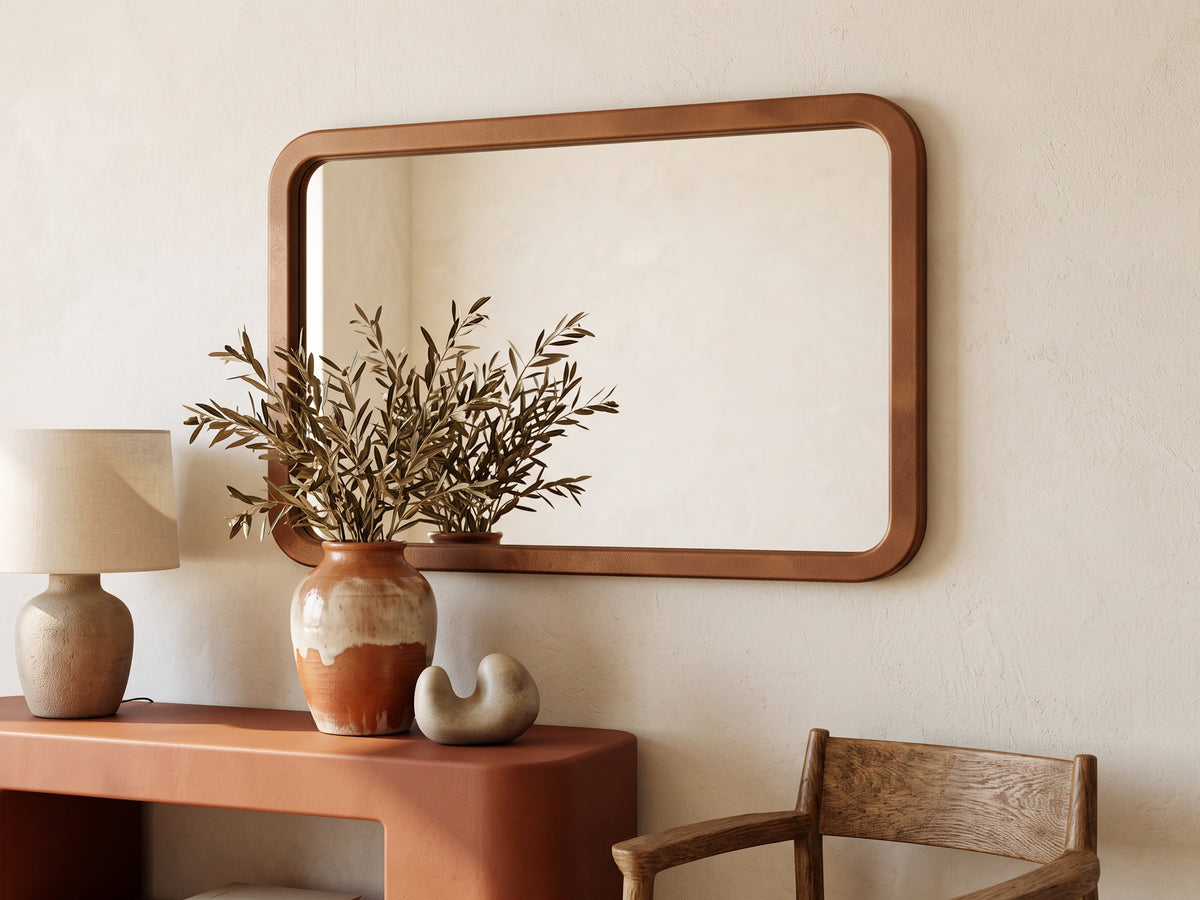 Rounded Rectangle Wall Mirror – Custom Size Wood Framed Mirror