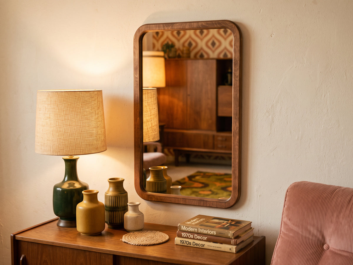 Rounded Rectangle Wall Mirror – Custom Size Wood Framed Mirror