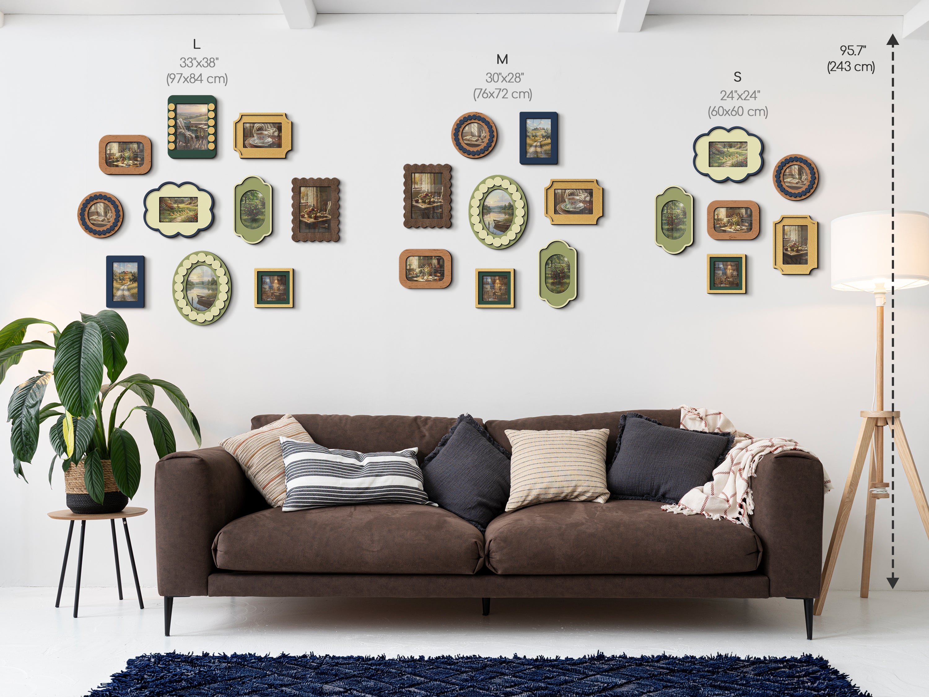 Scalloped Wooden Gallery Frame Set – Vintage Inspired Multi Size Picture Decor