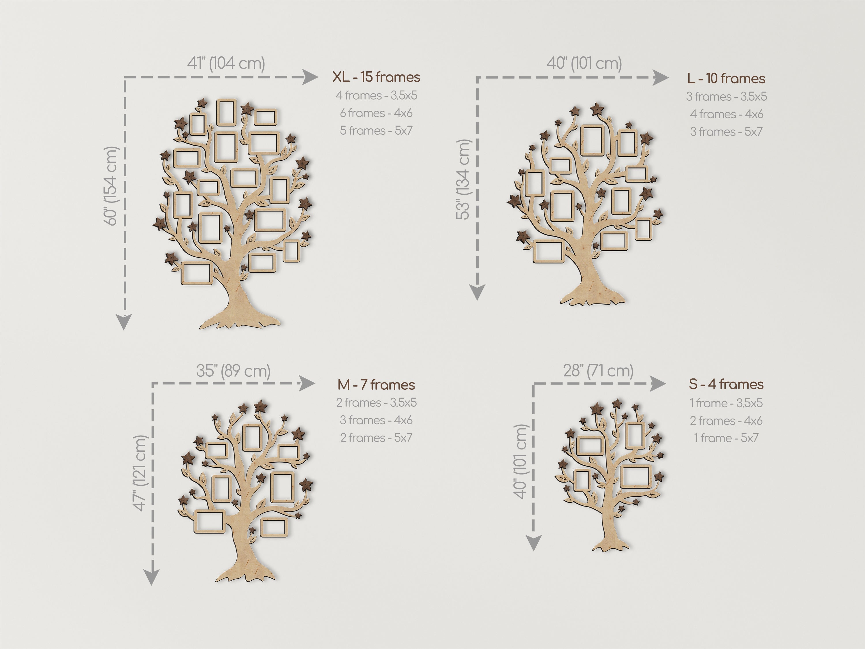 Wooden Family Tree Picture Collage | Photo collage with butterflies