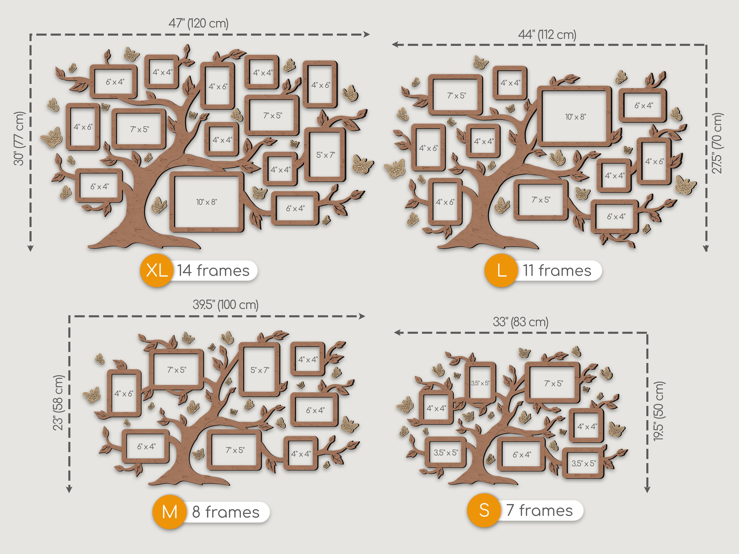 Personalized Family Tree with Butterfly | Photo Frame Collage