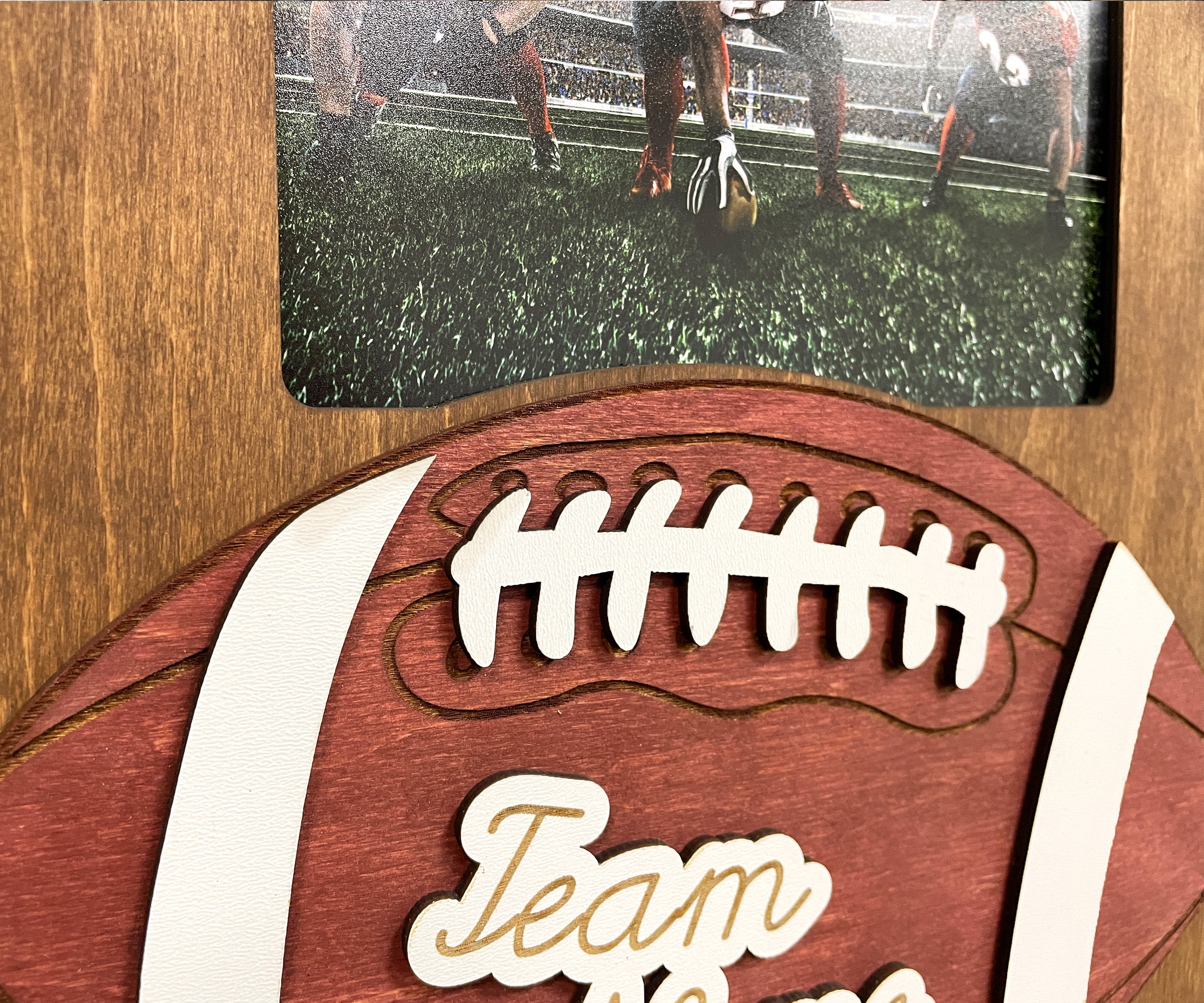 American football picture collage | Highschool sport team display | Boys room