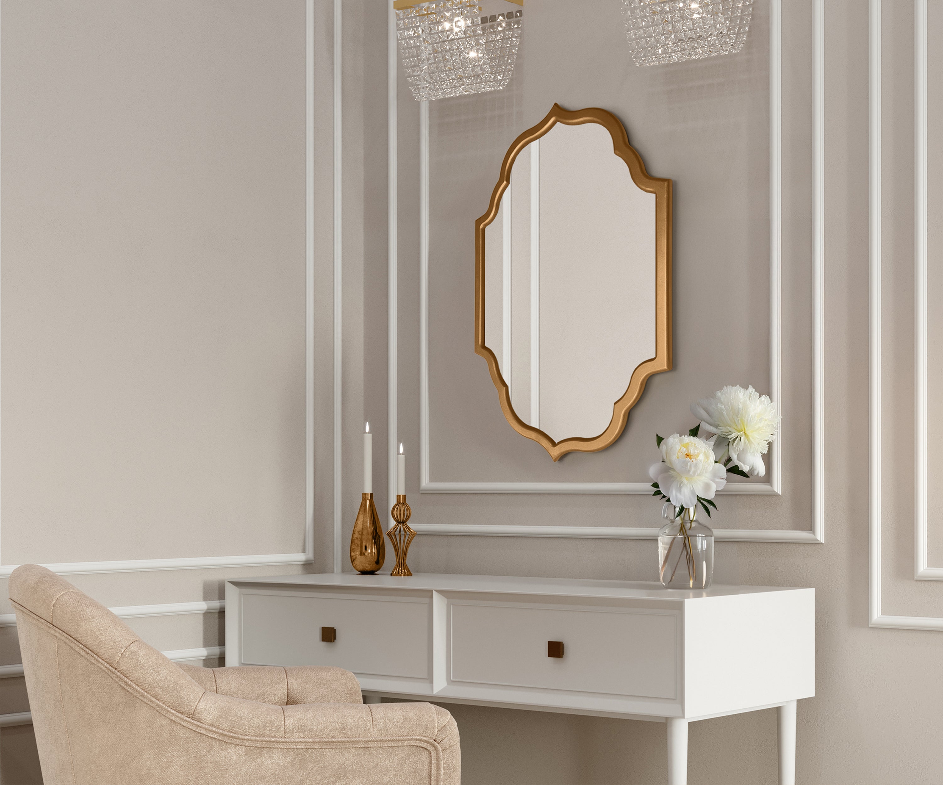 Gewölbter marokkanischer Wandspiegel 