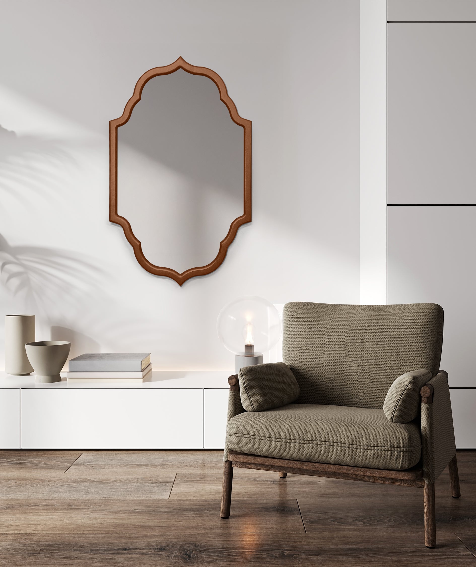 Gewölbter marokkanischer Wandspiegel 