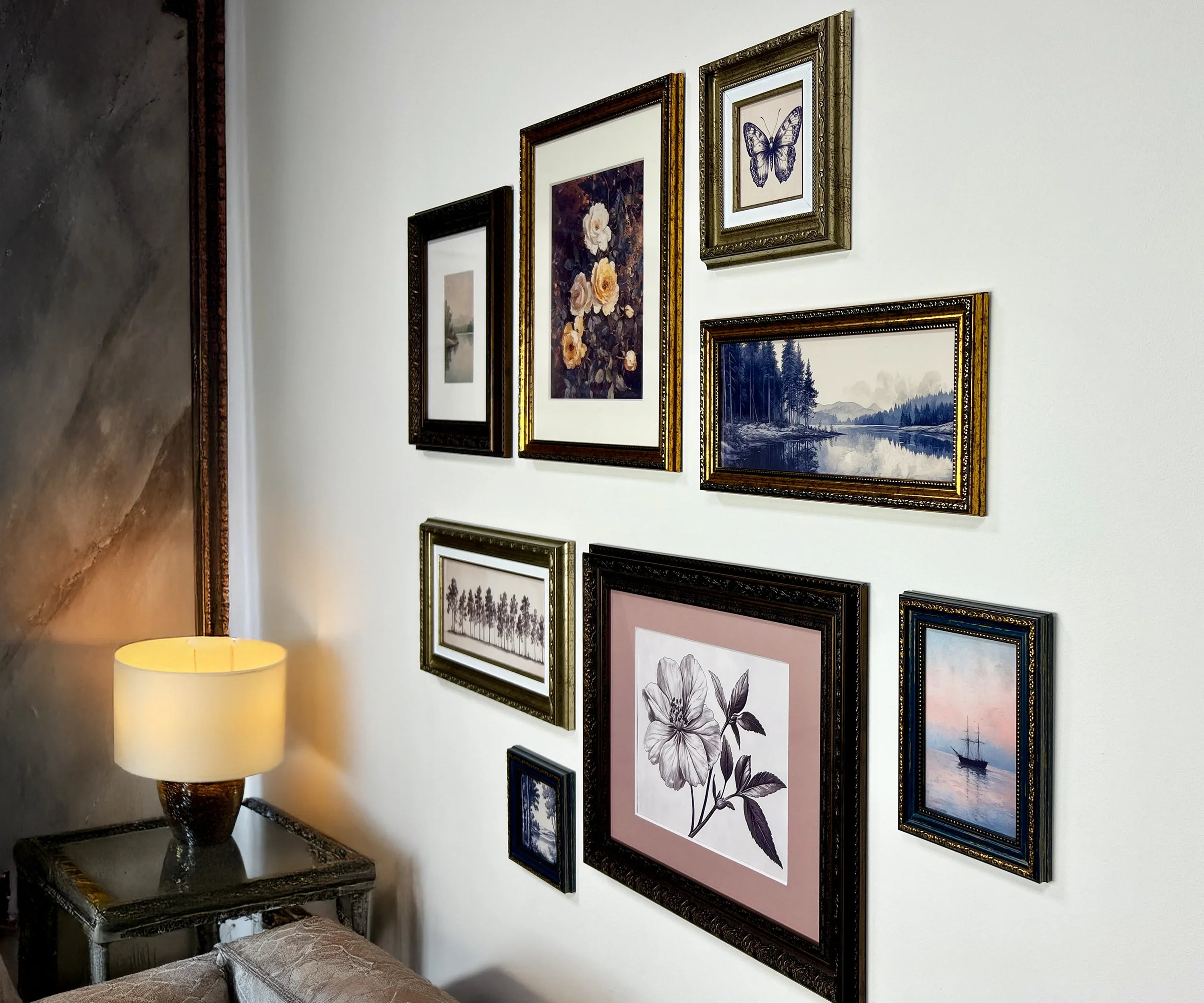 Brown & Gold Frames for Ornate Gallery Wall Frames Set