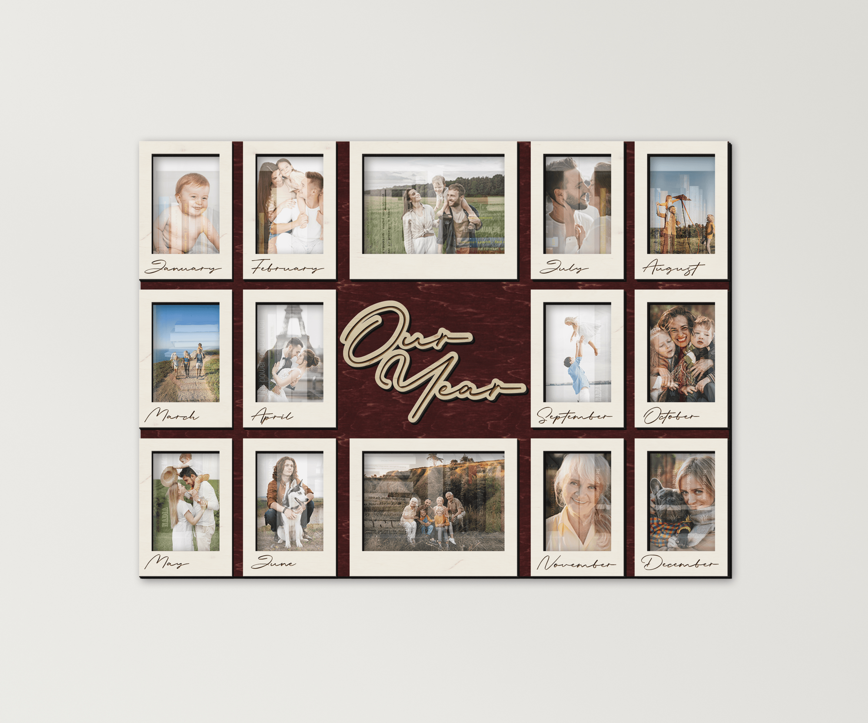 Unique 2025 New Year Photo calendar Personalized family picture keepsake Wall art decor Family photography Custom wall calendar Family gift - The Frame Depot